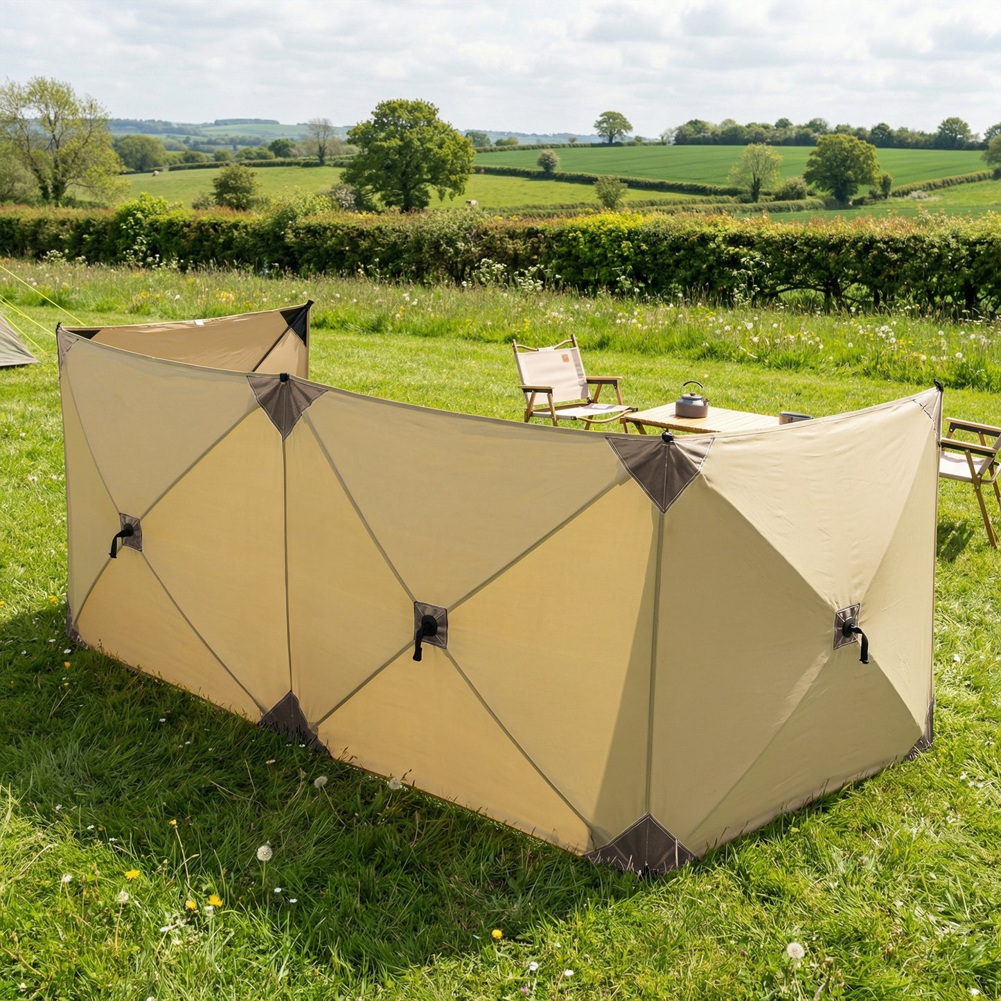 Camping Windbreak Pop Up Windbreaker Blocker with Ropes Pegs
