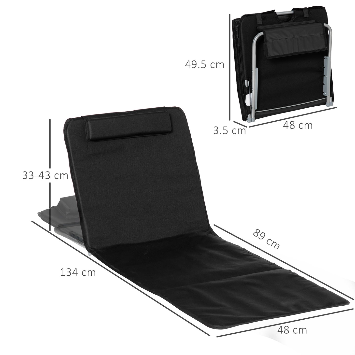 Set of 2 Foldable Garden Beach Chair Mat Lightweight Outdoor Sun