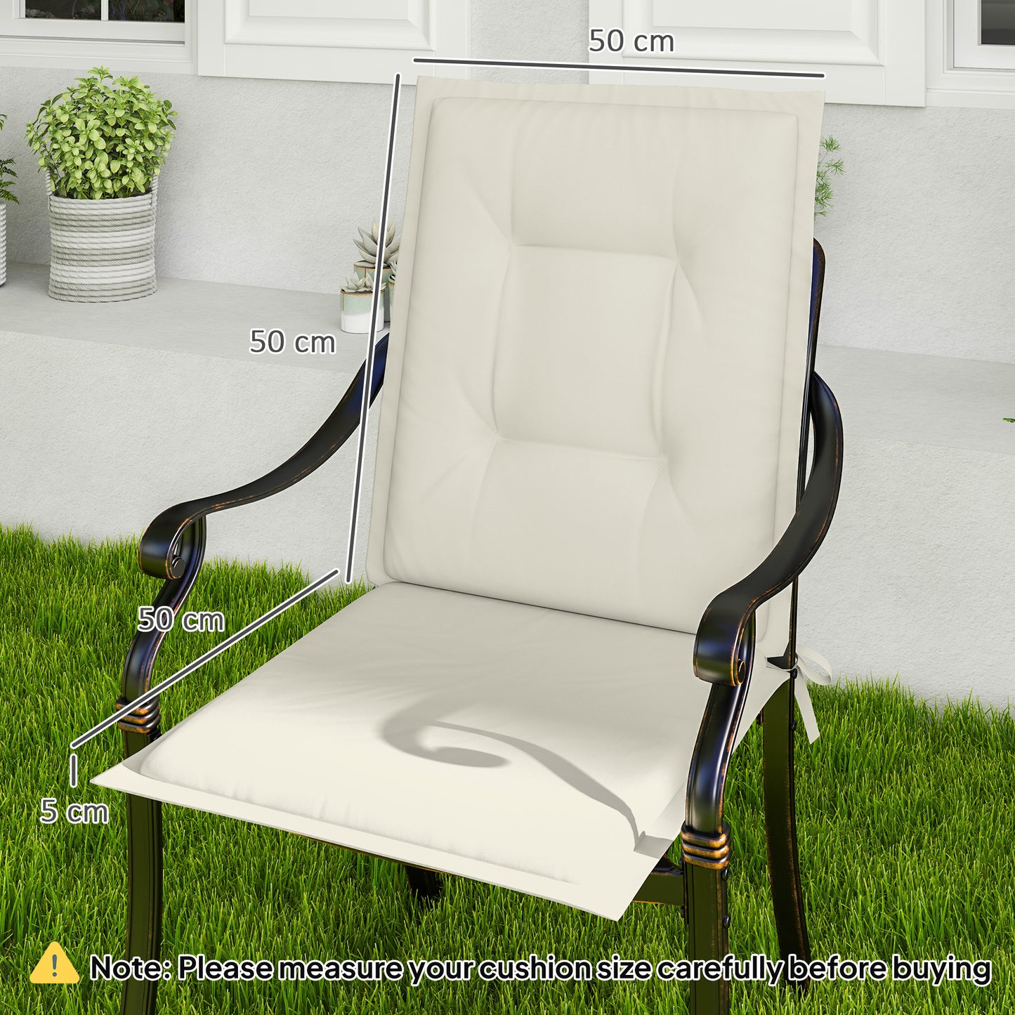 Set of Four Padded Garden Seat Cushions