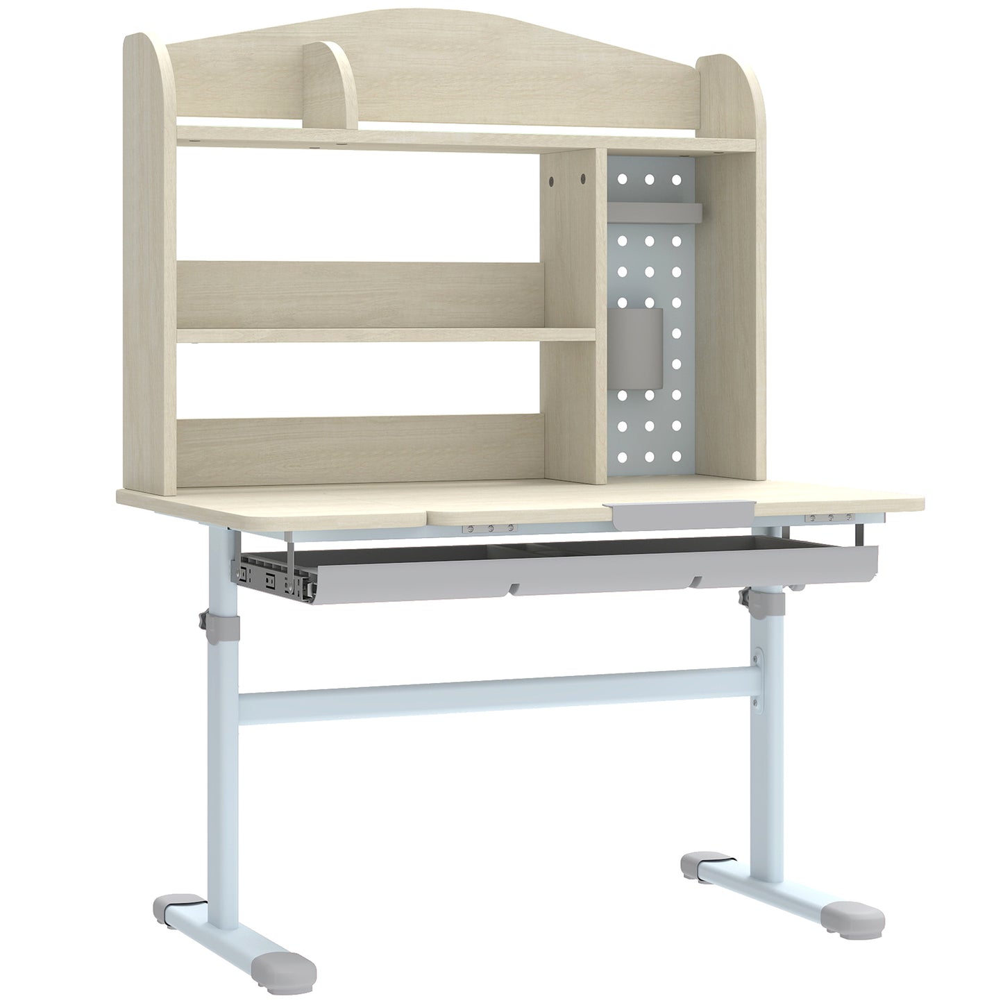 Kids Desk Height Adjustable with Tilt-Desktop, Hutch, Drawer