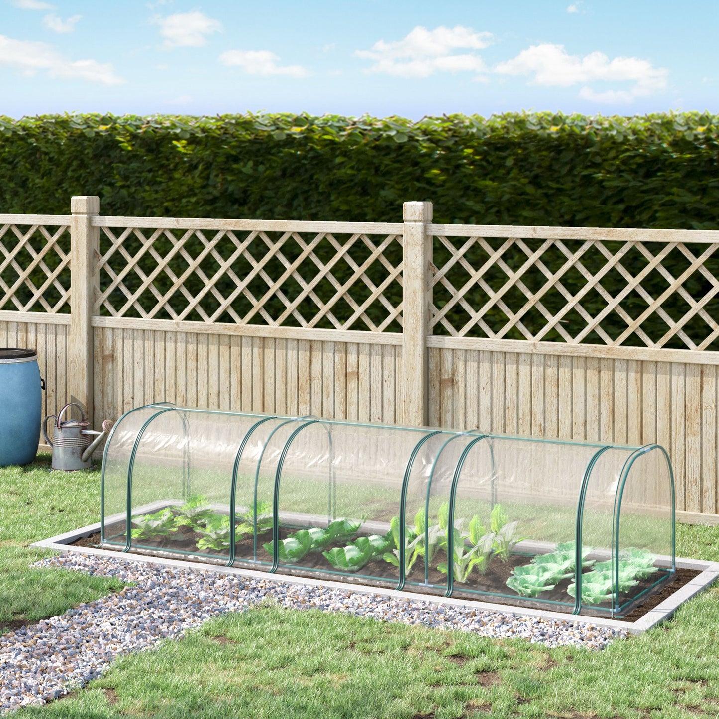 Mini Greenhouse, Small Polytunnel Green House with Zipped Doors