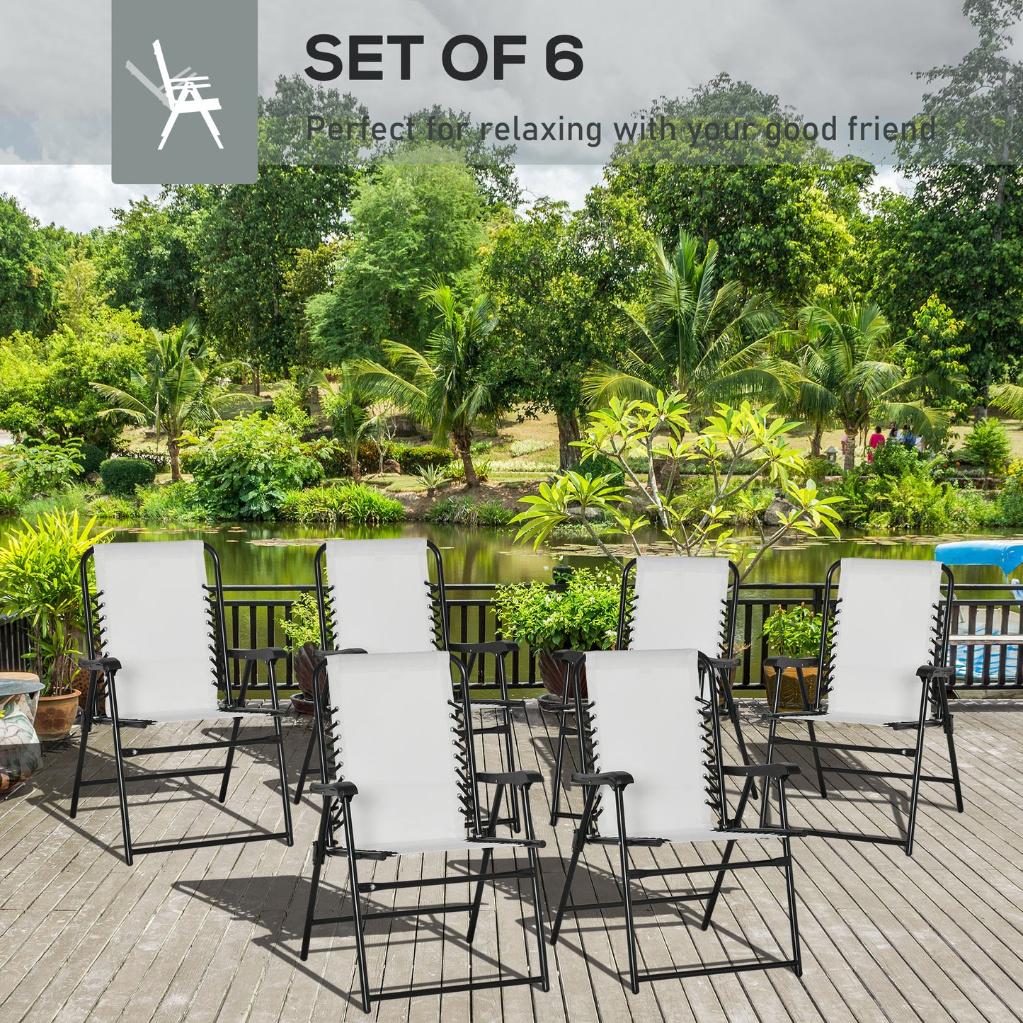 Set of 6 Patio Folding Chair Set