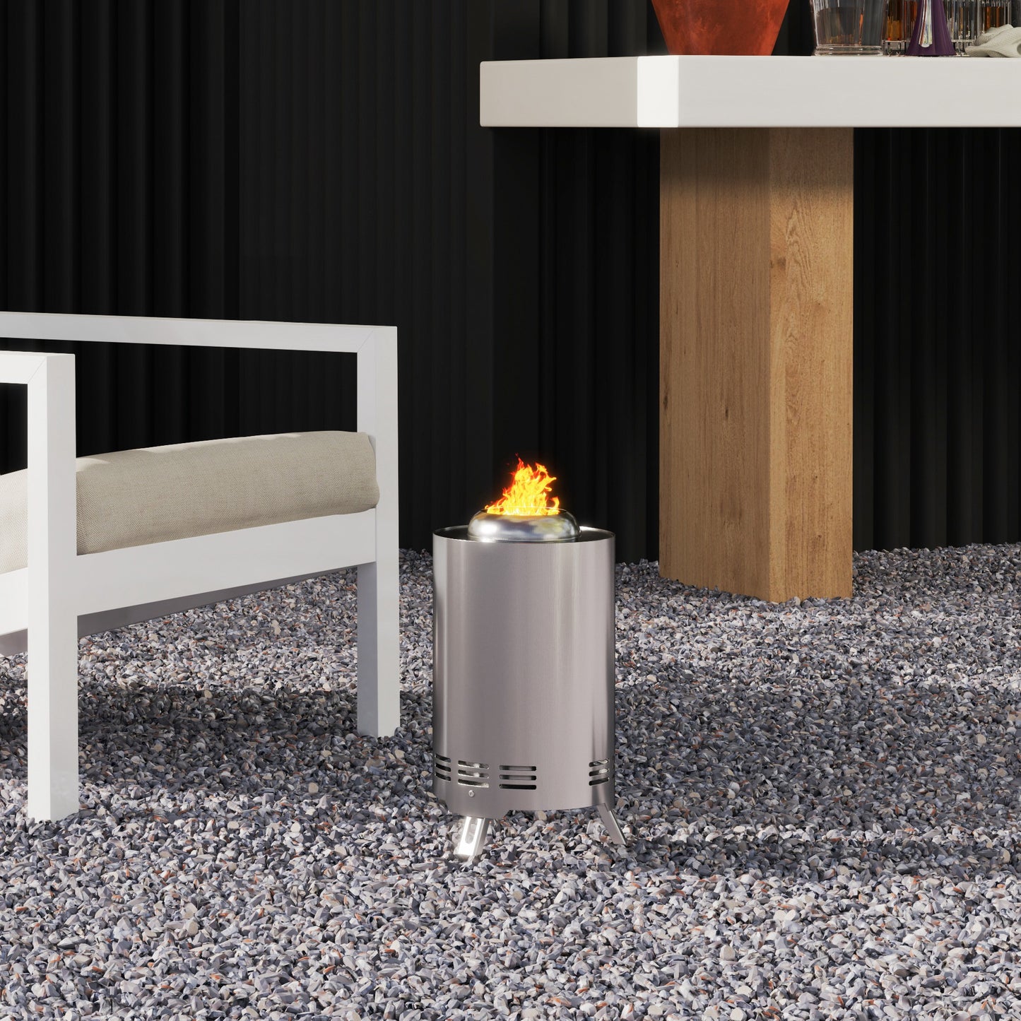 Smokeless Fire Pit, 16 x 16 cm Stainless Steel Portable Wood