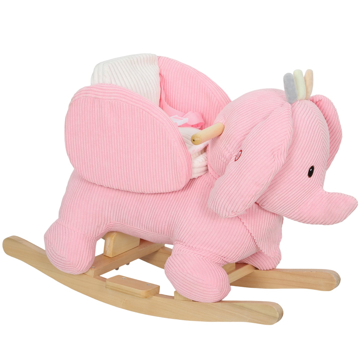 Kids Rocking Horse, Baby Ride on Elephant Rocker with Safety Belt