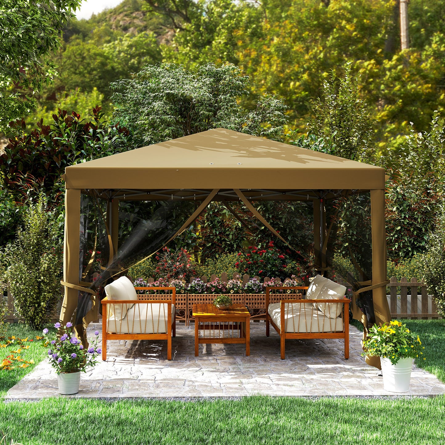 3 x 3 m Pop Up Gazebo, 420D Garden Tent Canopy