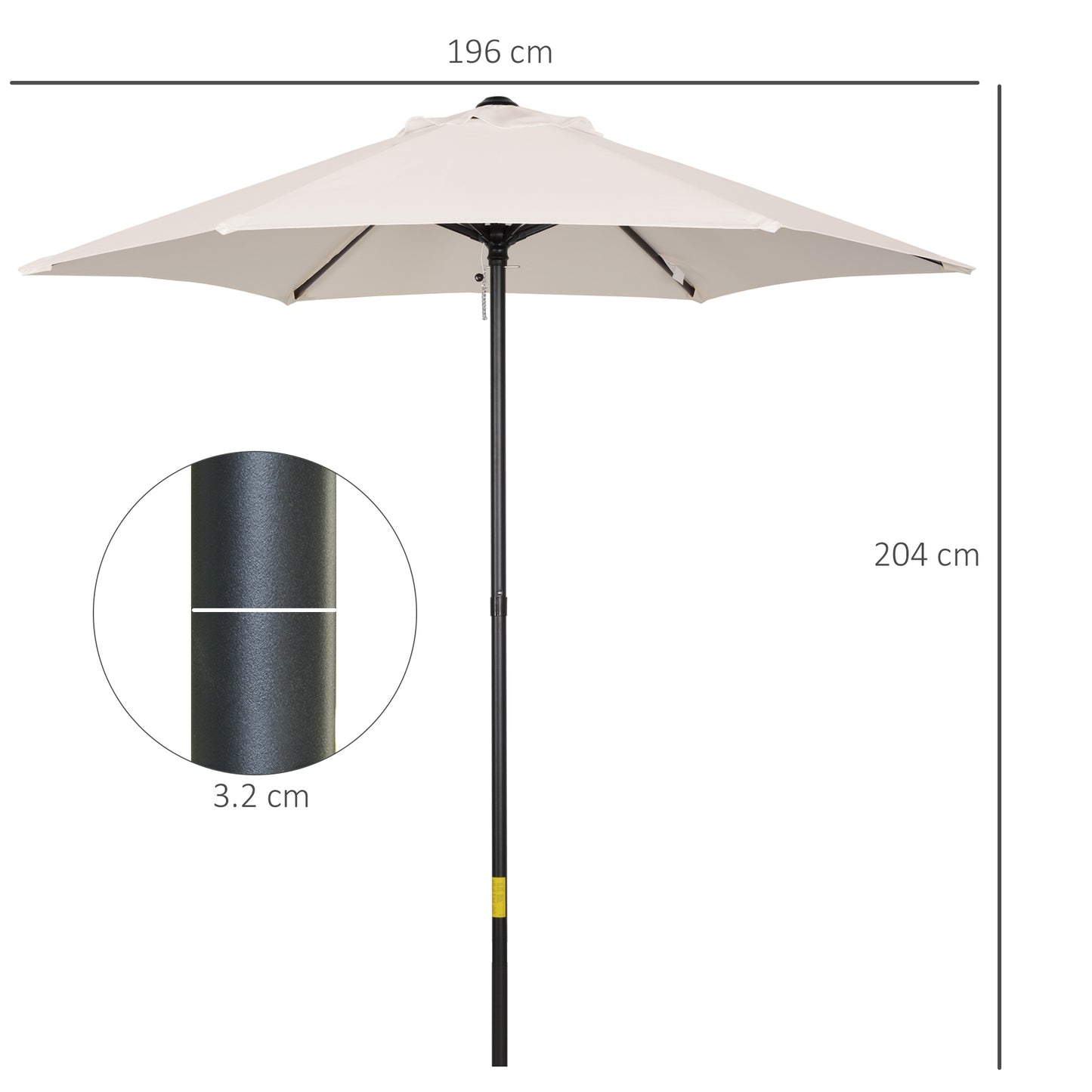 2m Garden Parasol Umbrella