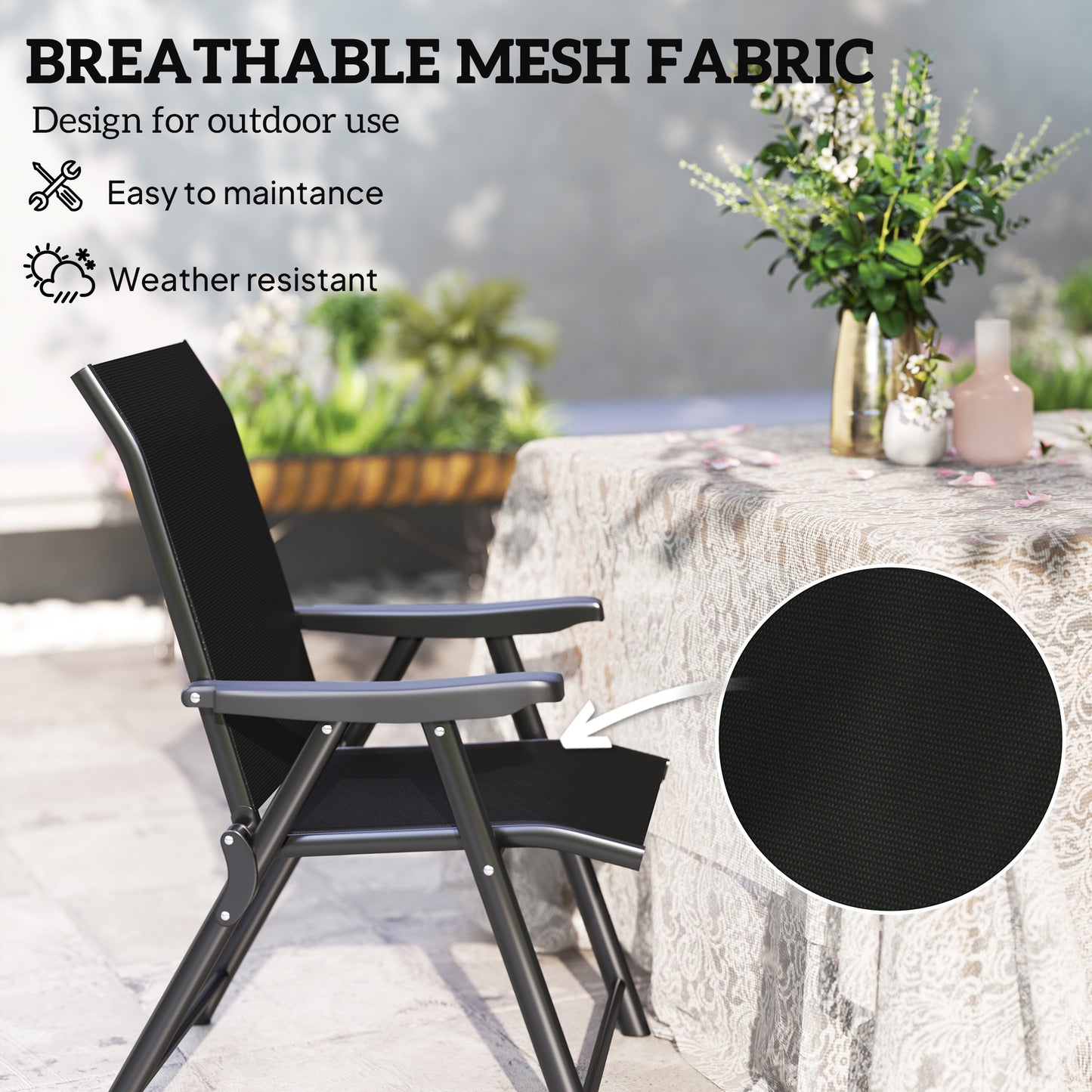 Set of Two Folding Outdoor Chairs