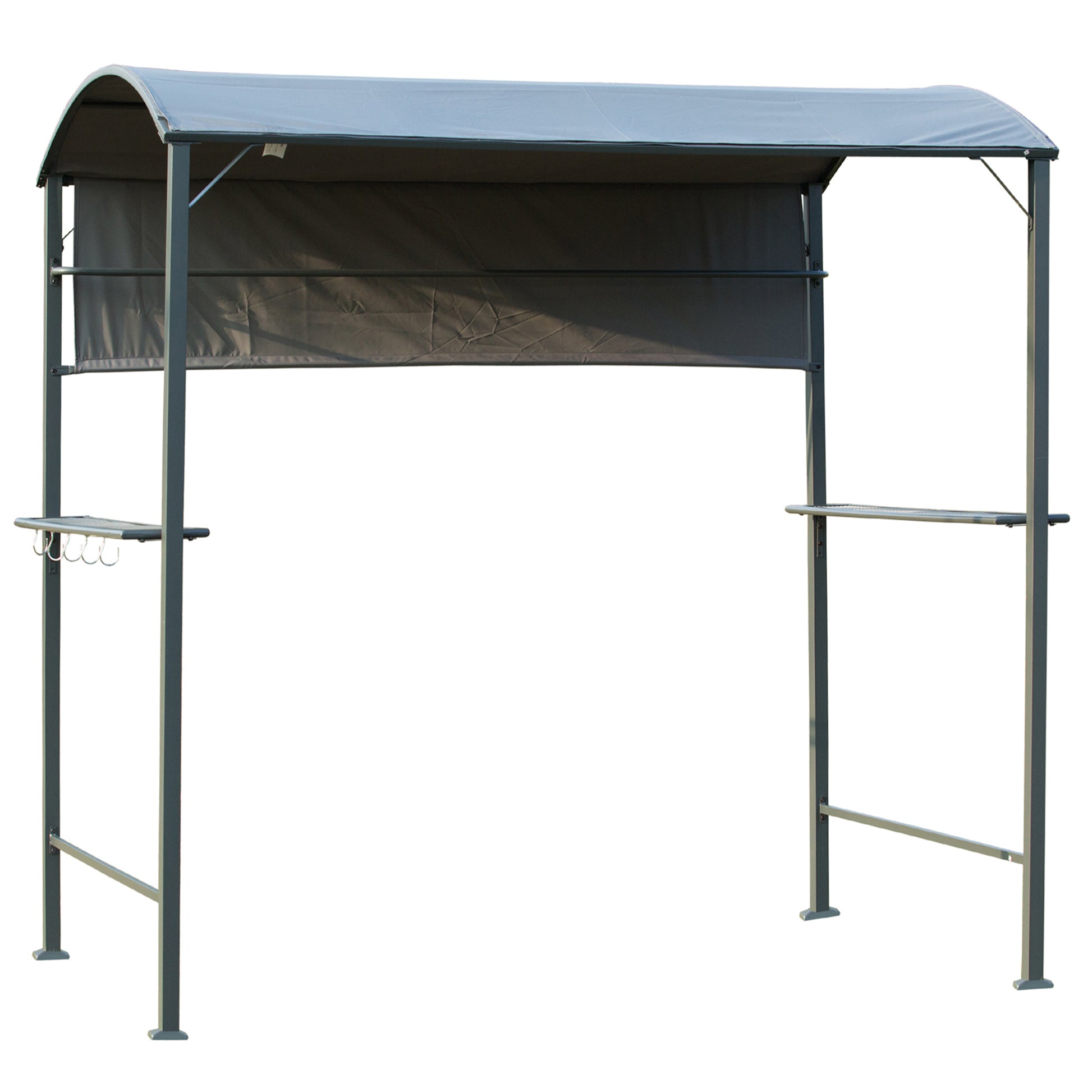 2.2 x 1.4m BBQ Shelter, Outdoor Grill Gazebo Canopy with Shelves