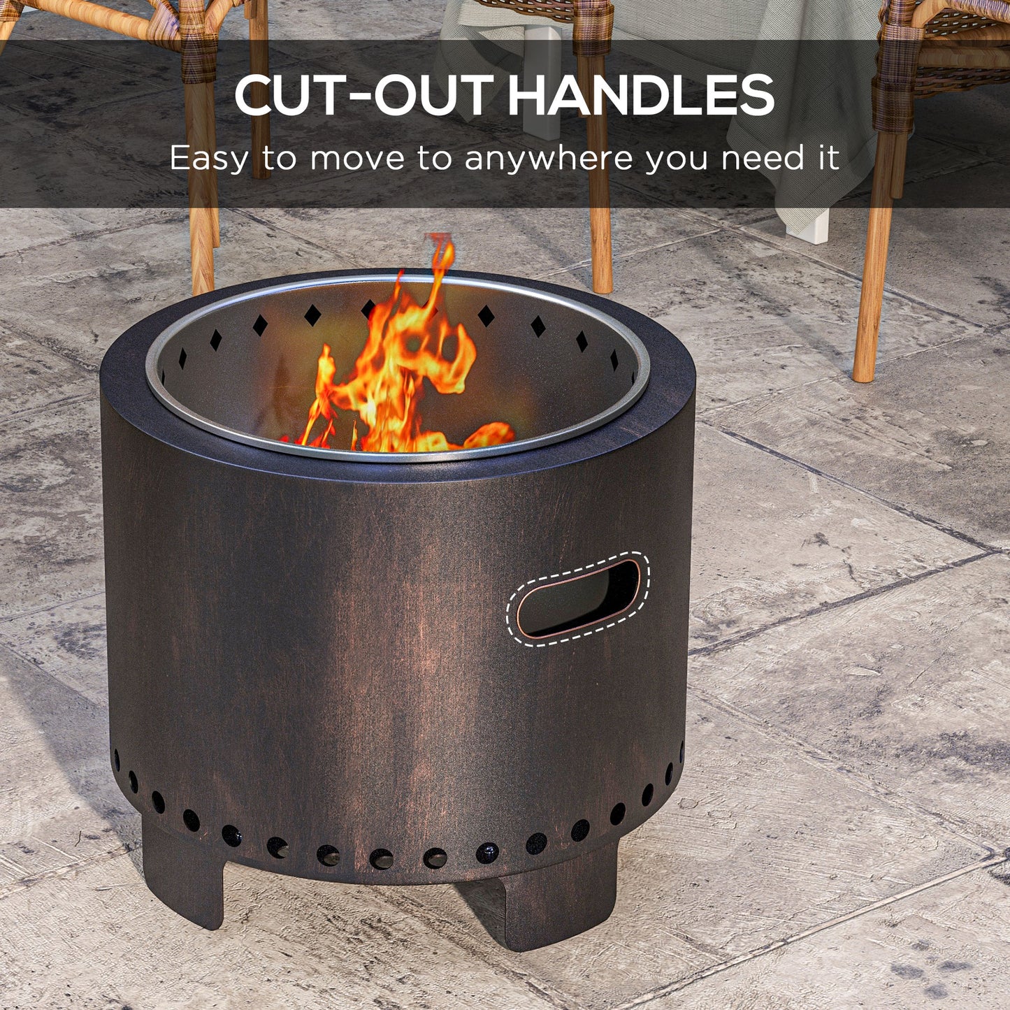 Metal Wood-burning Smokeless Fire Pit