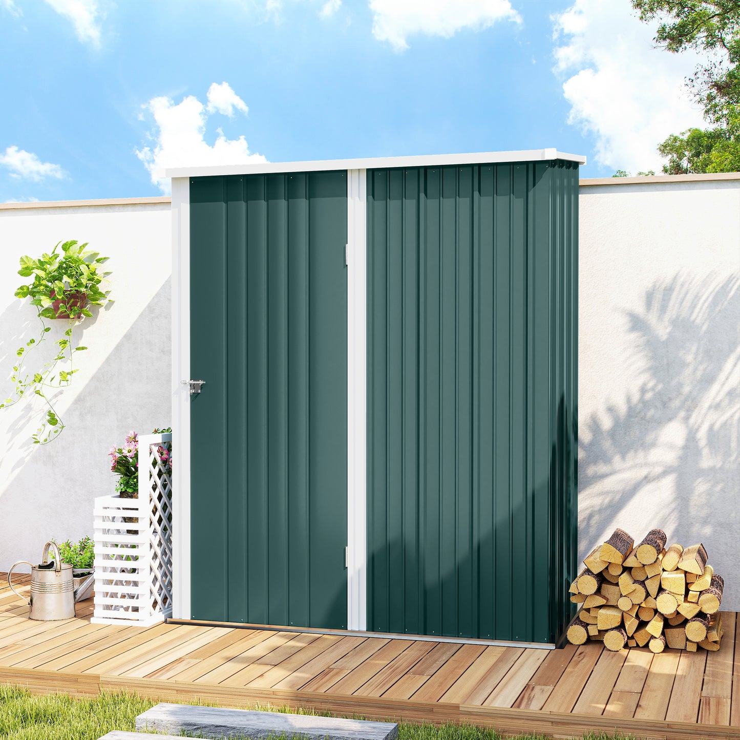 5.3 x 3.1ft Corrugated Steel Garden Shed