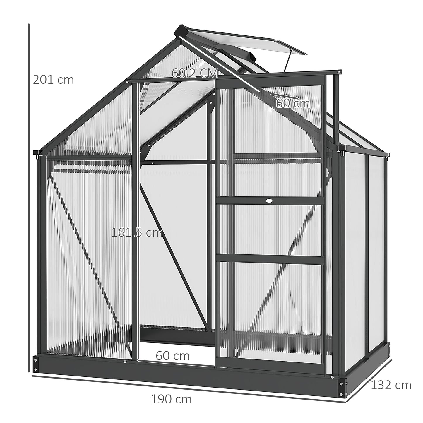 6 x 4ft Polycarbonate Greenhouse (1)