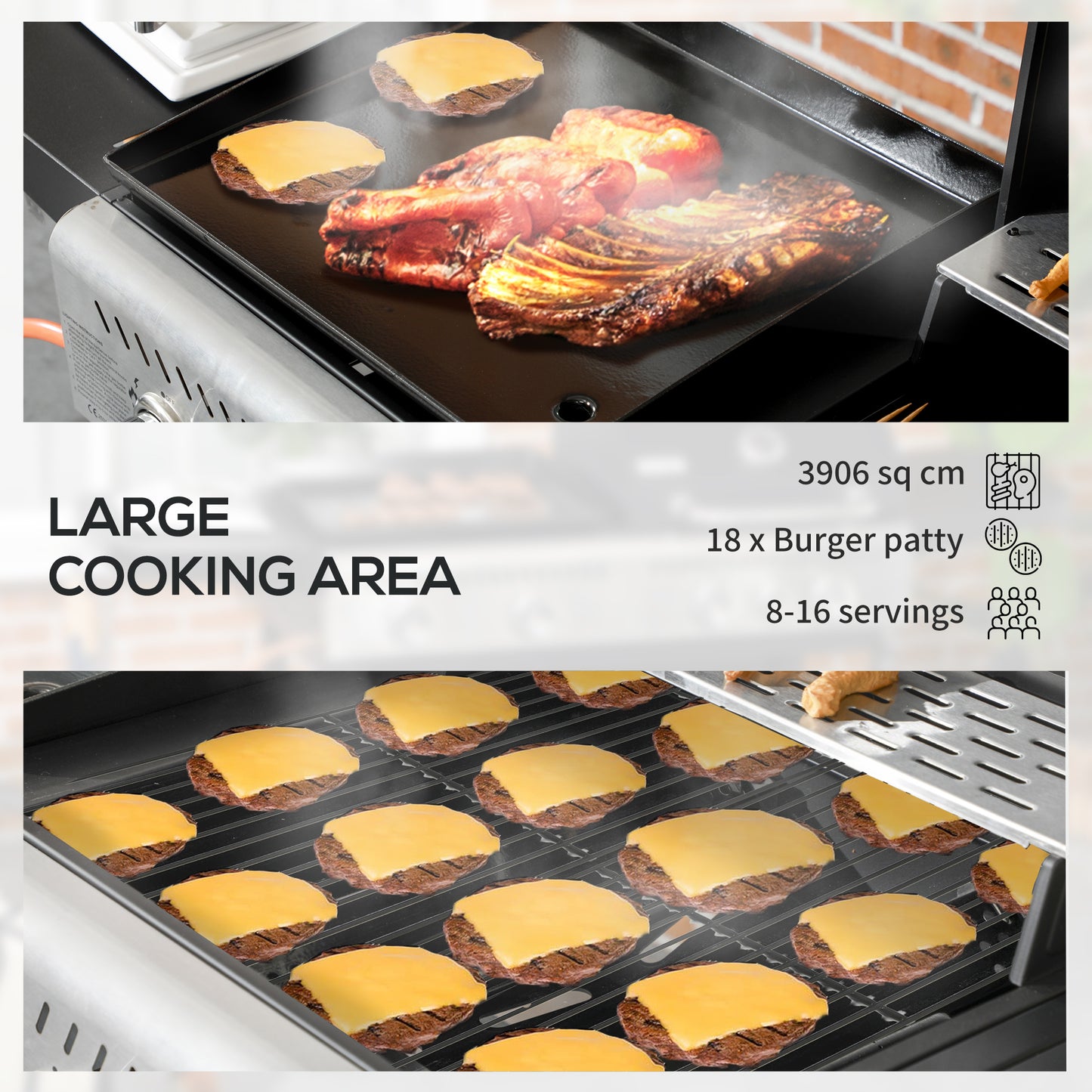 12kW Deluxe Duo Gas BBQ, with Grill, Plancha and Side Burner