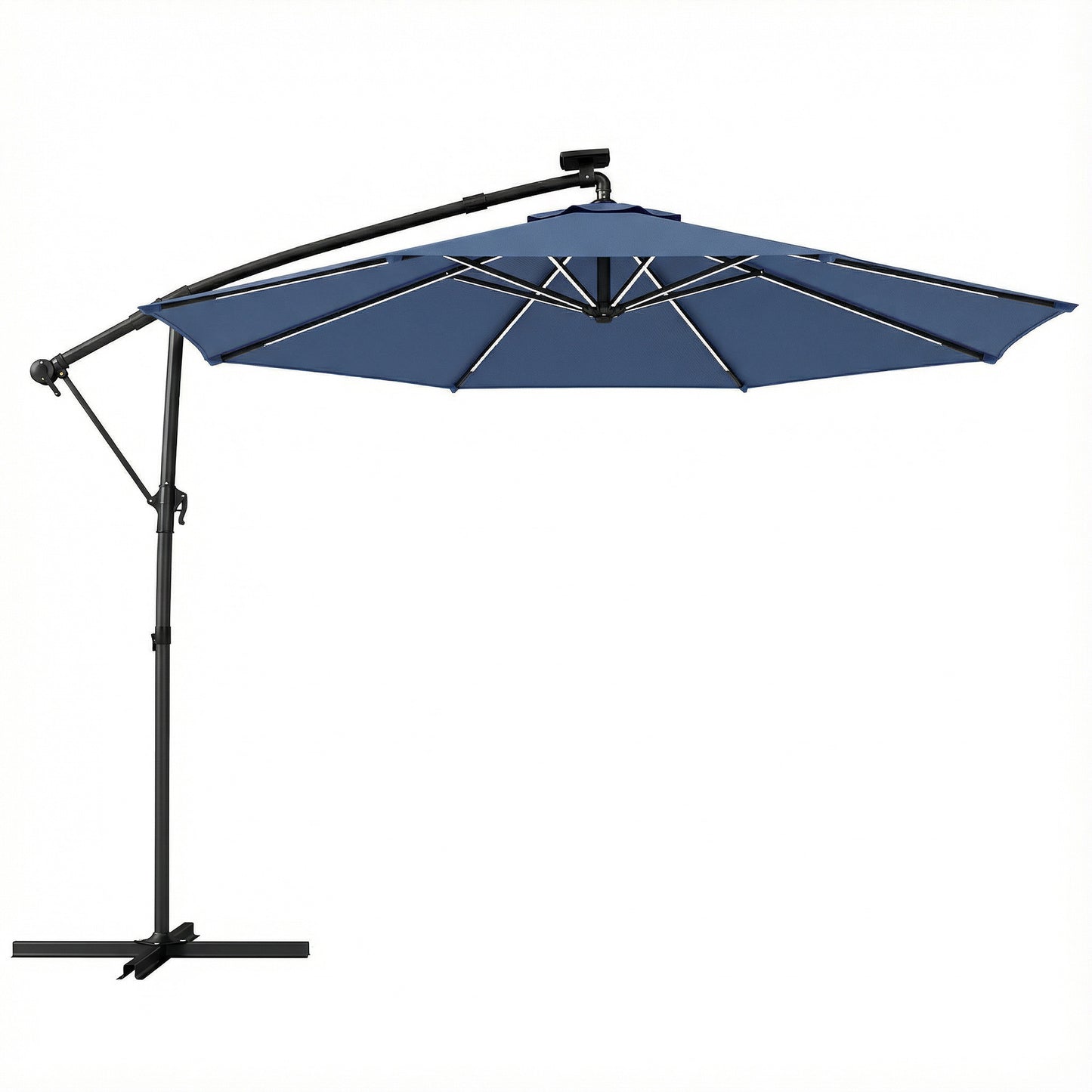 3 m Garden Cantilever Parasol with LED Solar Light