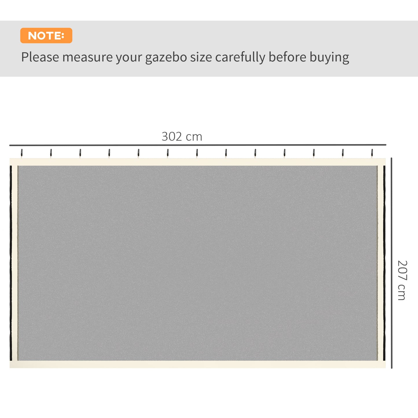 302 x 207cm Universal Replacement Mesh Sidewall Netting