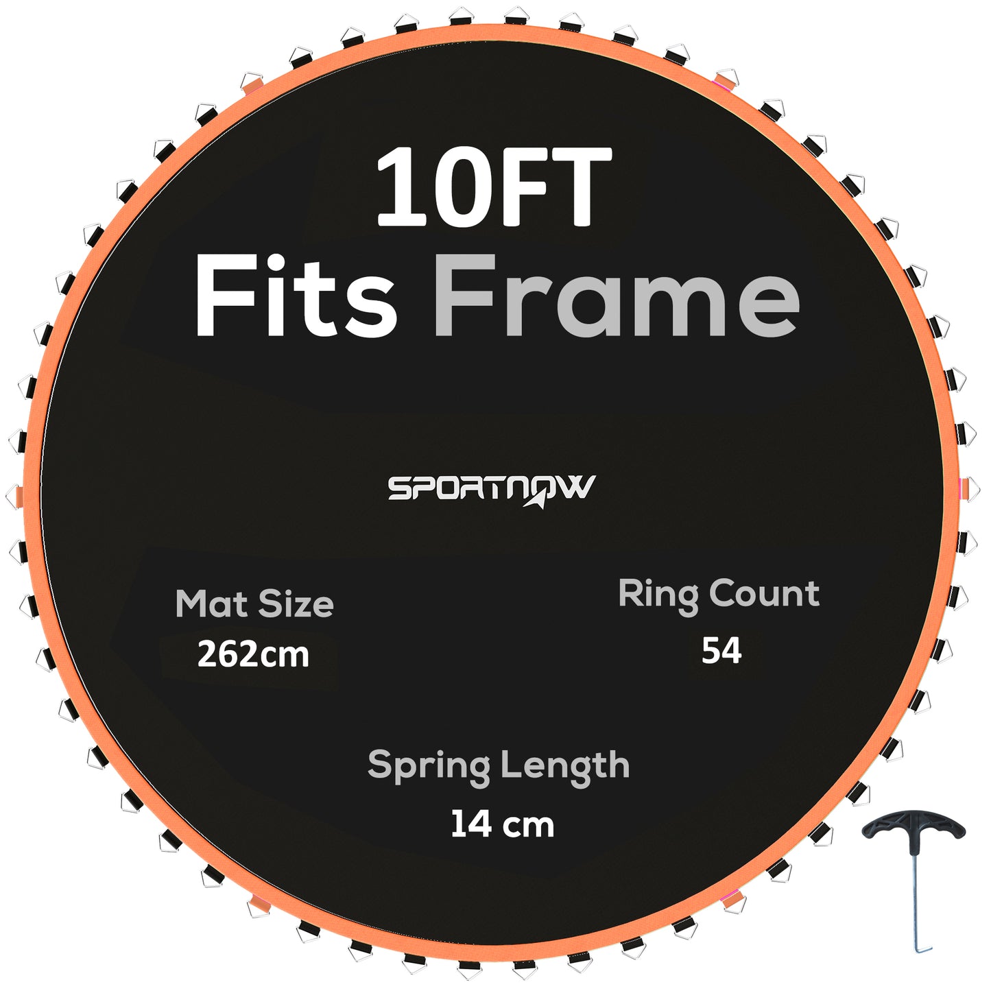 Trampoline Replacement Mat with Spring Pull Tool, 54 V-Hooks