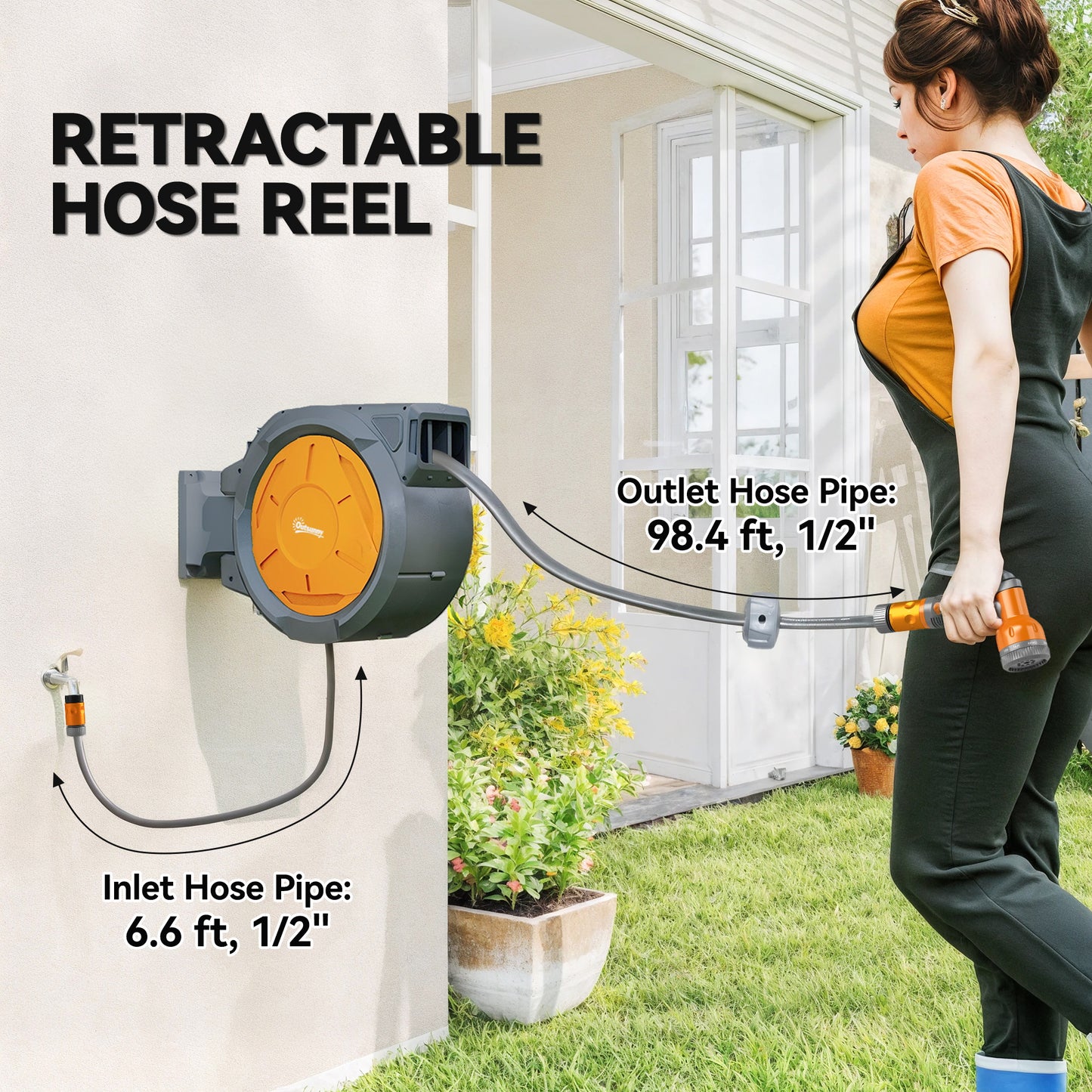 Retractable Hose Reel Wall Mounted