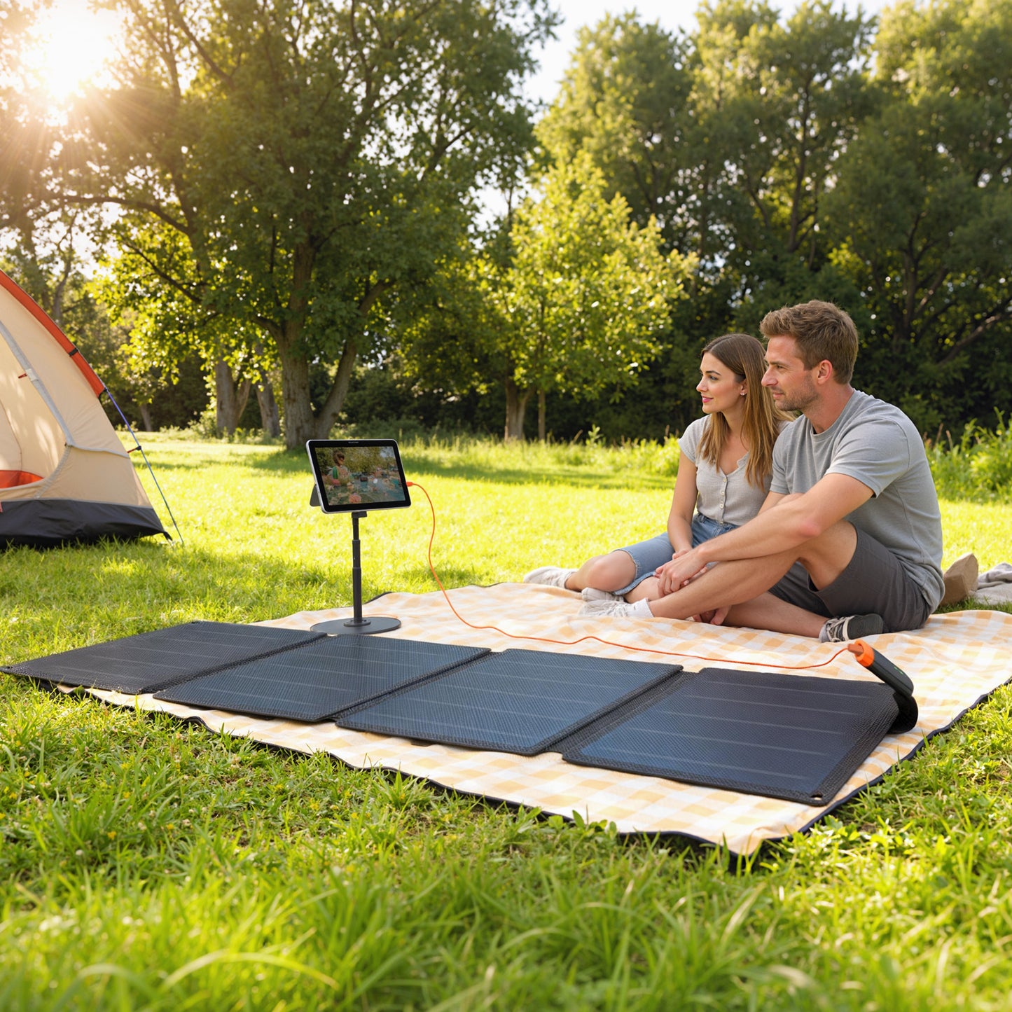 36W Foldable Solar Panel, Portable Solar Charger Type-C to USB-A