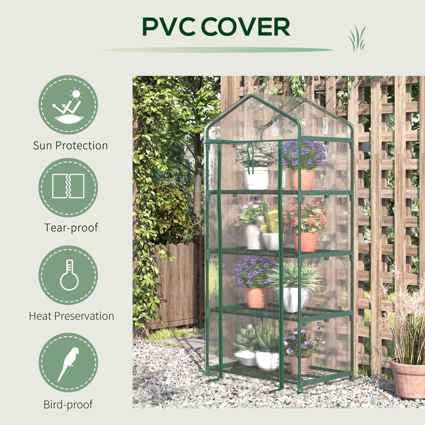 4 Tiers Mini Portable Greenhouse Compact Plant Grow Shed Metal (1)