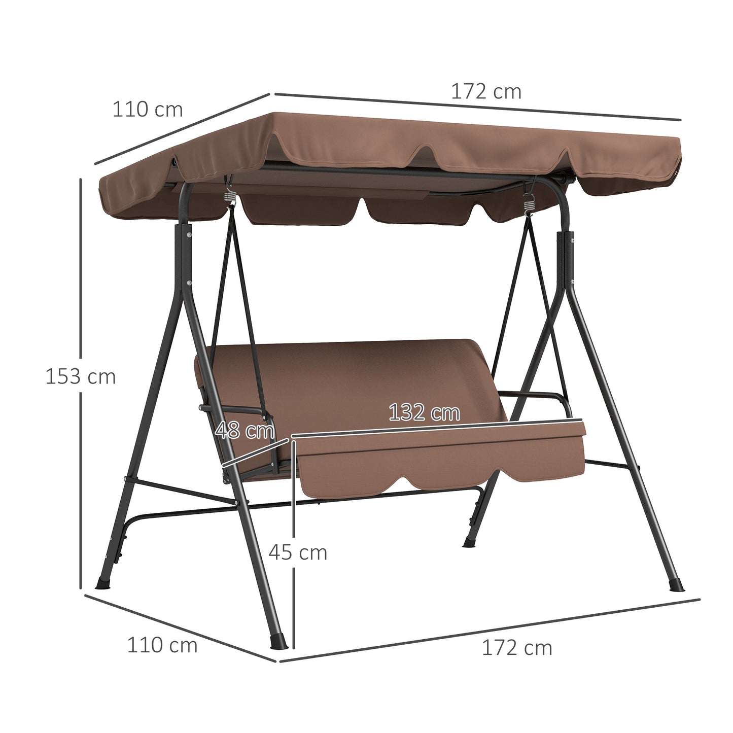 3 Seater Garden Swing Chair