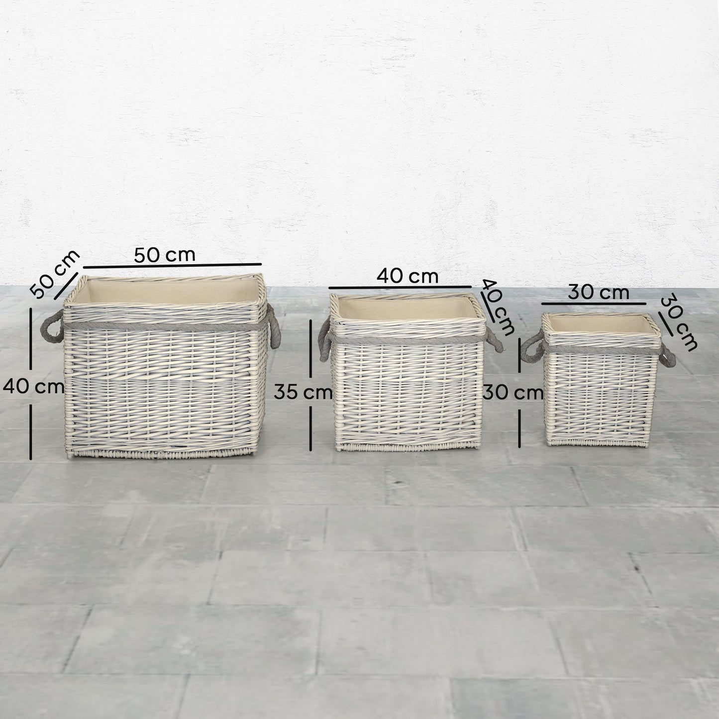 Set of 3 Log Baskets for Wood Burner Indoor