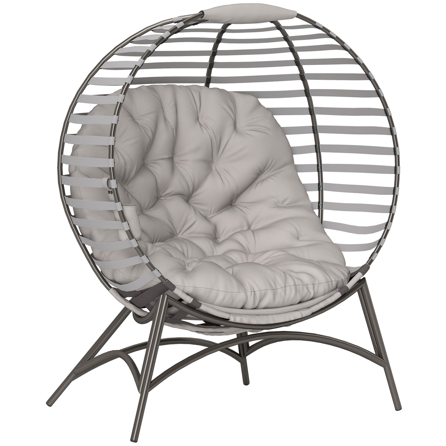 Egg Chair with Cushion & Side Pocket