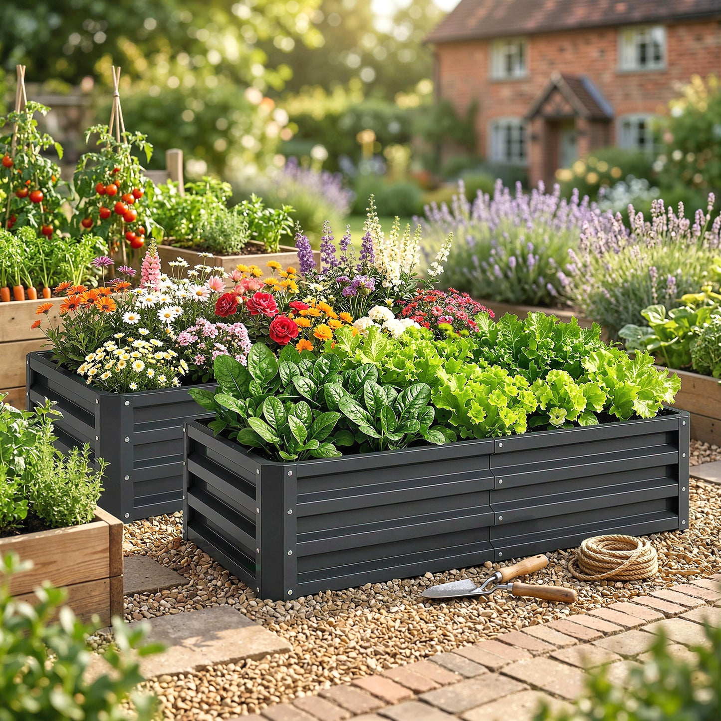 Set of 2 Raised Beds for Garden (1)