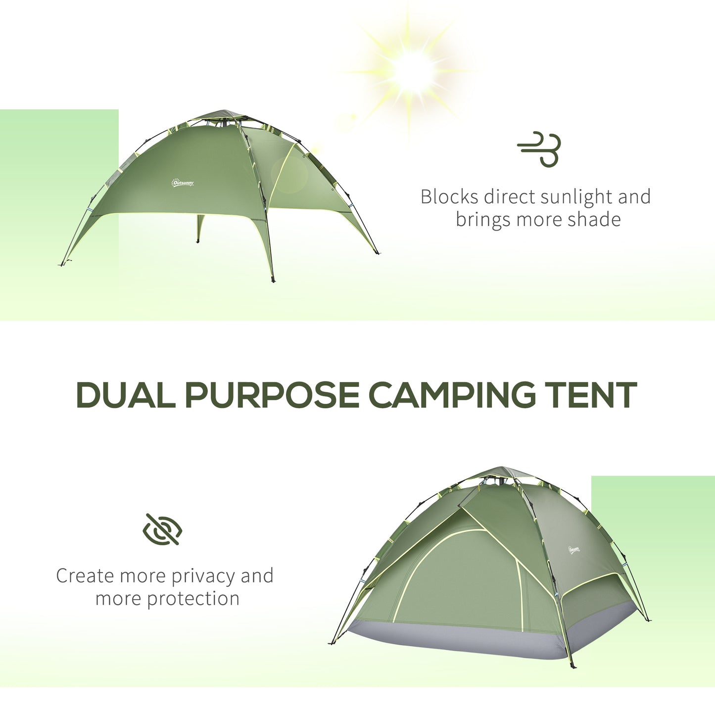 3 Man Camping Tent Automatic Pop Up Tent Portable Double Layer