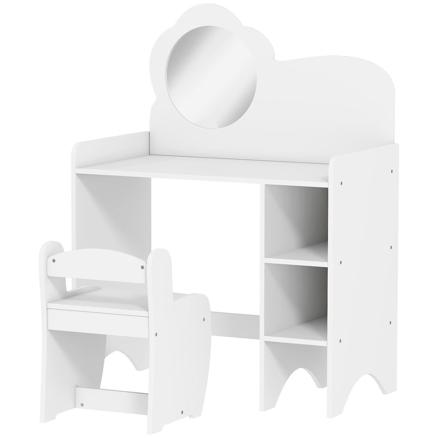 Kids Dressing Table with Mirror, Stool
