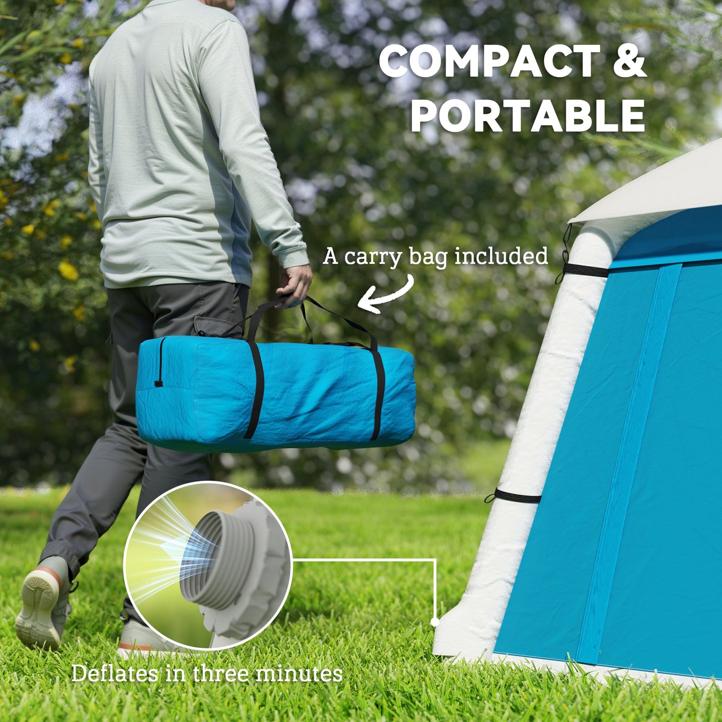Inflatable Camping Tent w/ Hand Pump