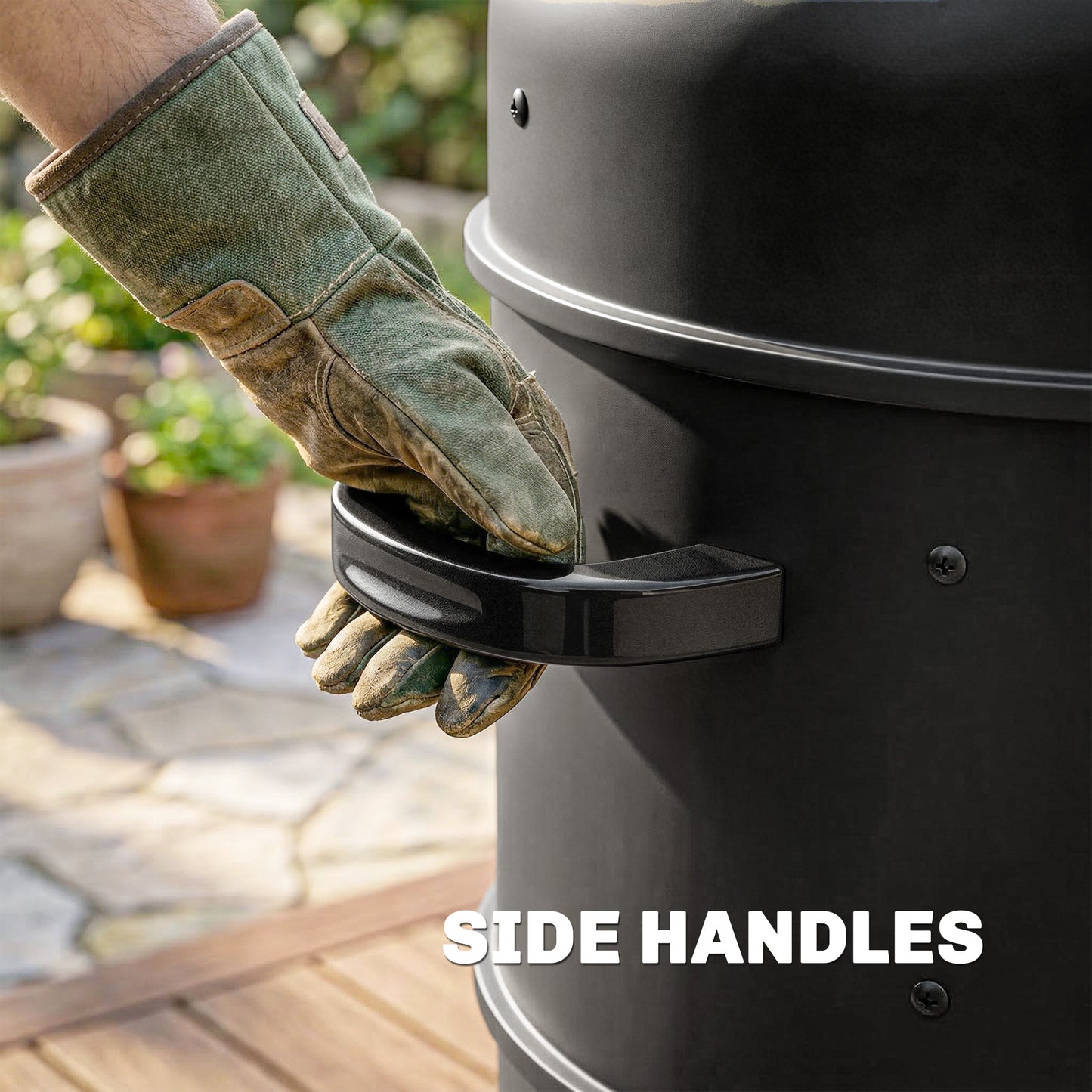 3-in-1 Vertical Charcoal Smoker with 2 Grill Grates