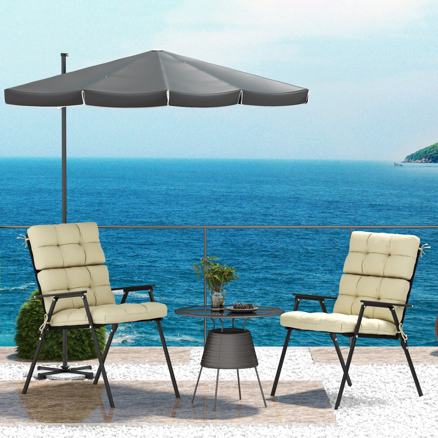 2-Piece Seat Cushion Replacement with Backrest (2)