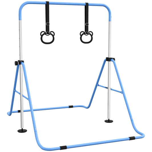 Adjustable Height, Foldable Kids Gymnastics Bar w/ Non-slip Rubber