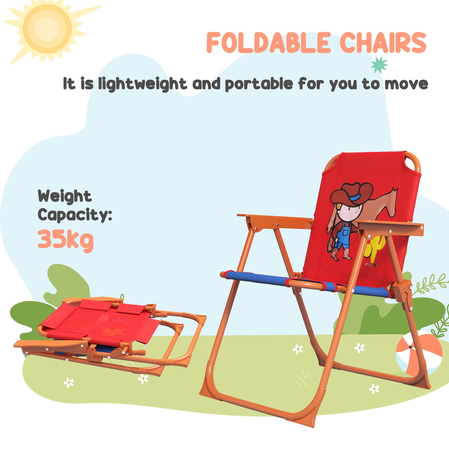 4 Piece Kids Garden Furniture Set with Adjustable Canopy