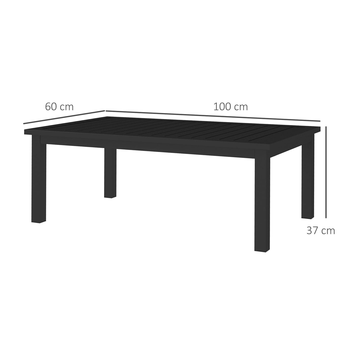 100cm x 60cm Aluminium Outdoor Coffee Table