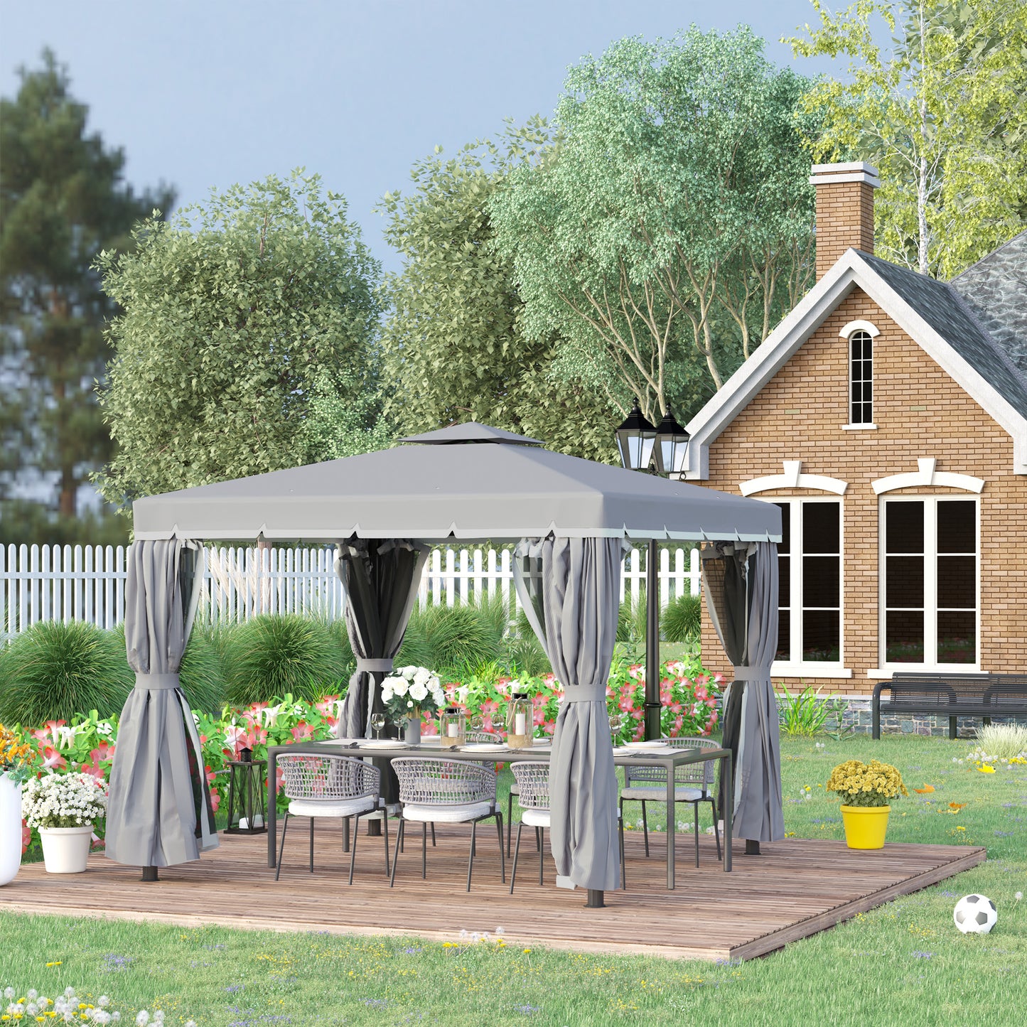 3 x 3(m) Patio Gazebo Canopy Garden Pavilion Tent Shelter Marquee