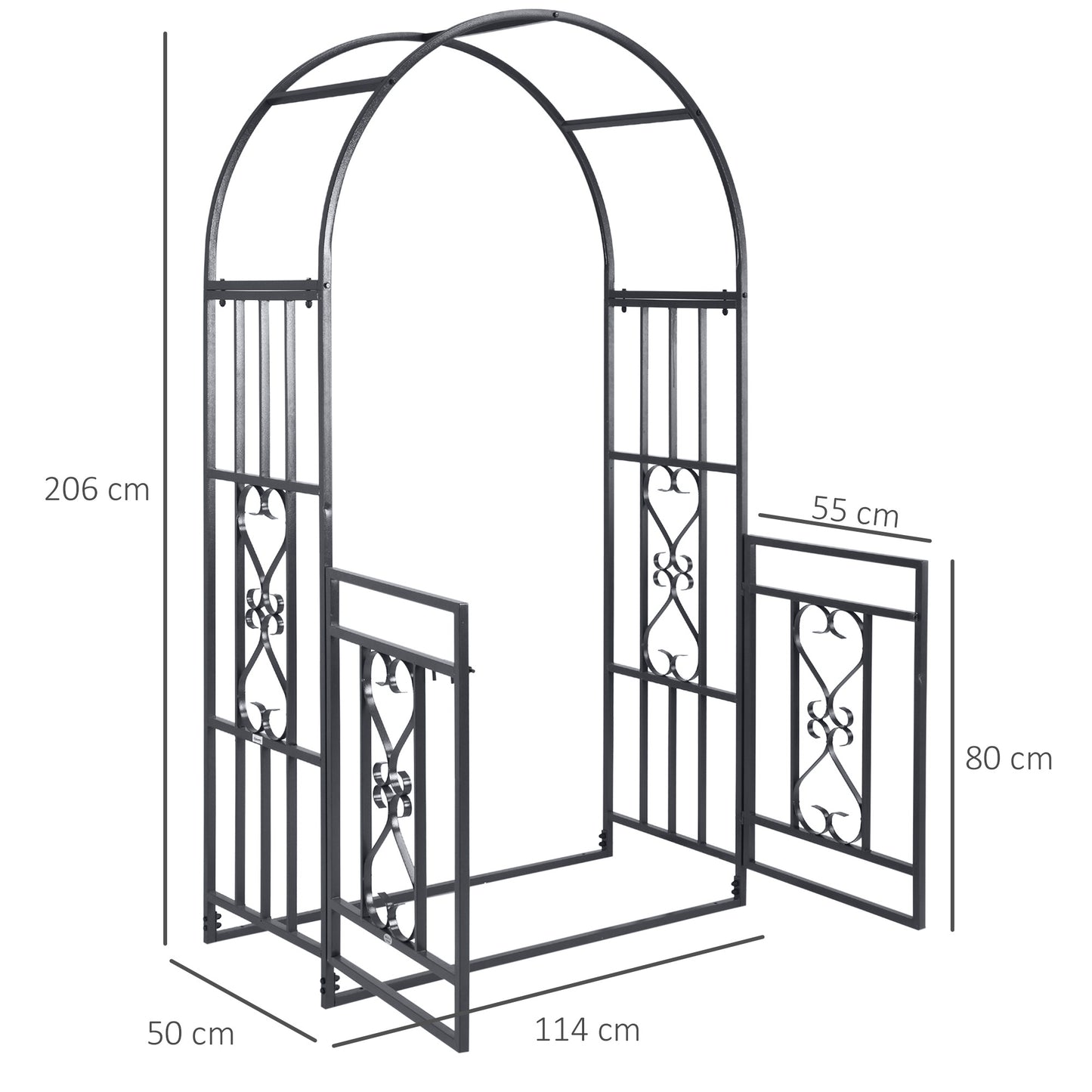 Outdoor Garden Arch with Double Gates