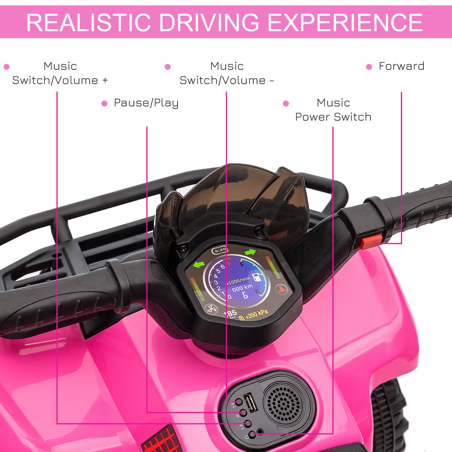 6V Kids Electric Ride on Car Toddlers Quad Bike All Terrain Vehicle