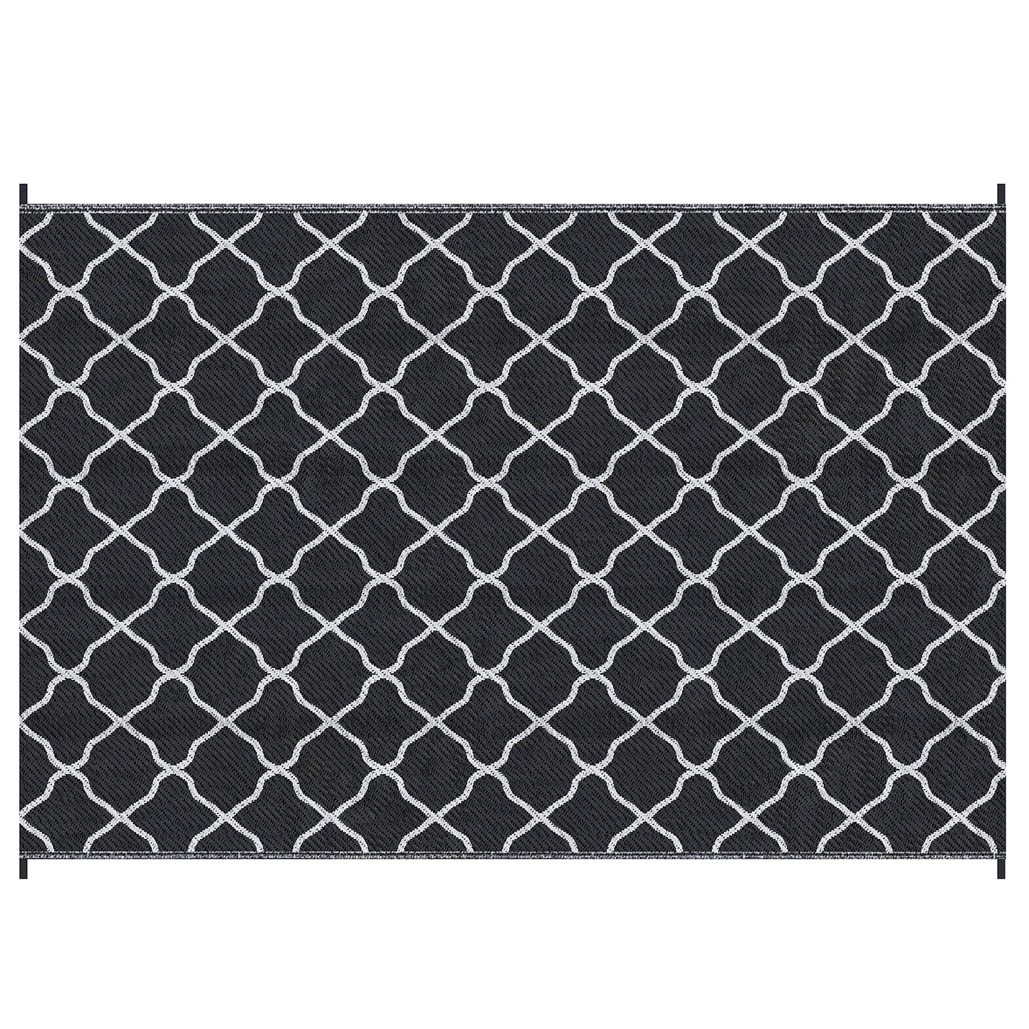 Reversible Outdoor Rug, Plastic Straw Mat w/ Carry Bag Ground Stakes