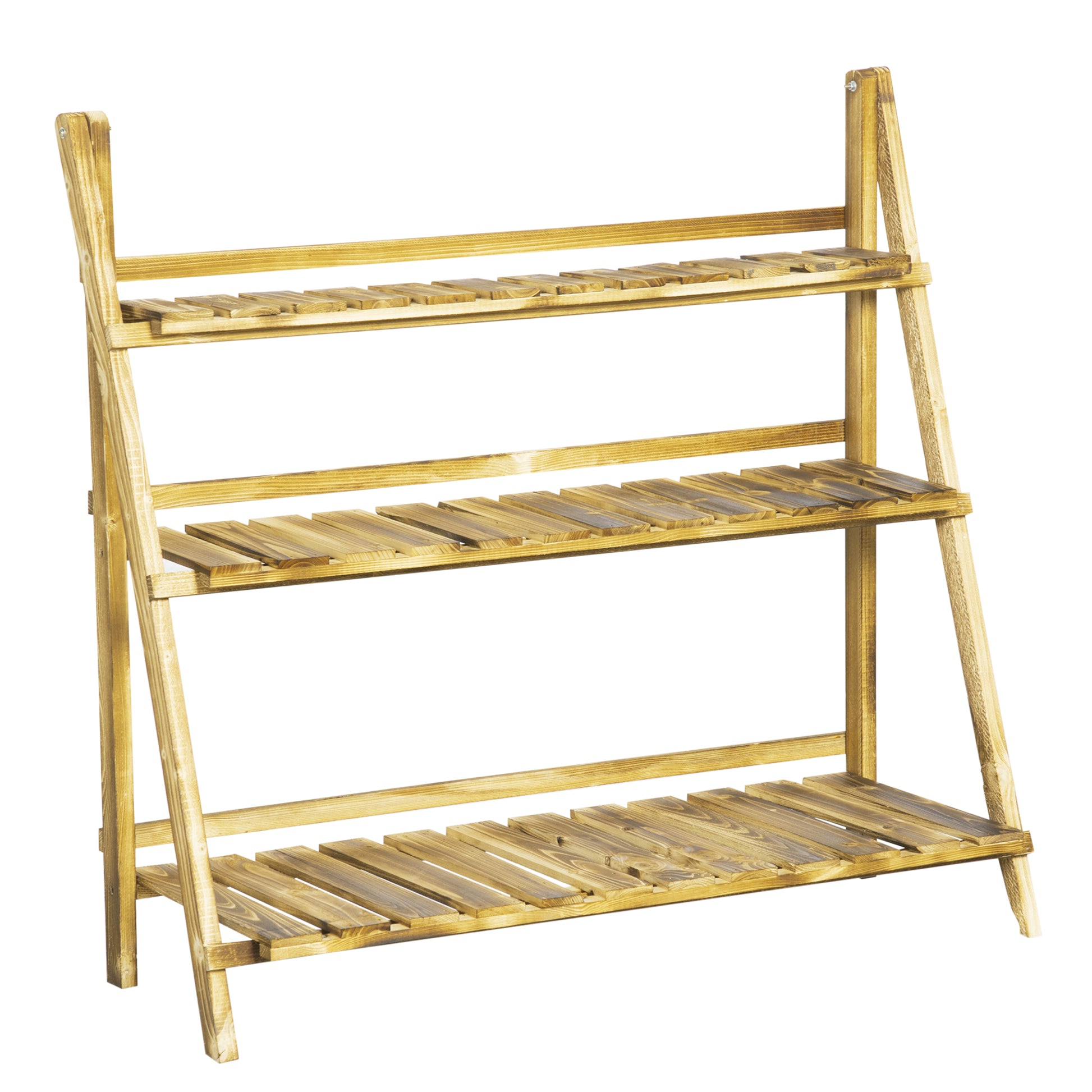 Wooden Folding Flower Pot Stand 3 Tier Garden Planter Display (1)