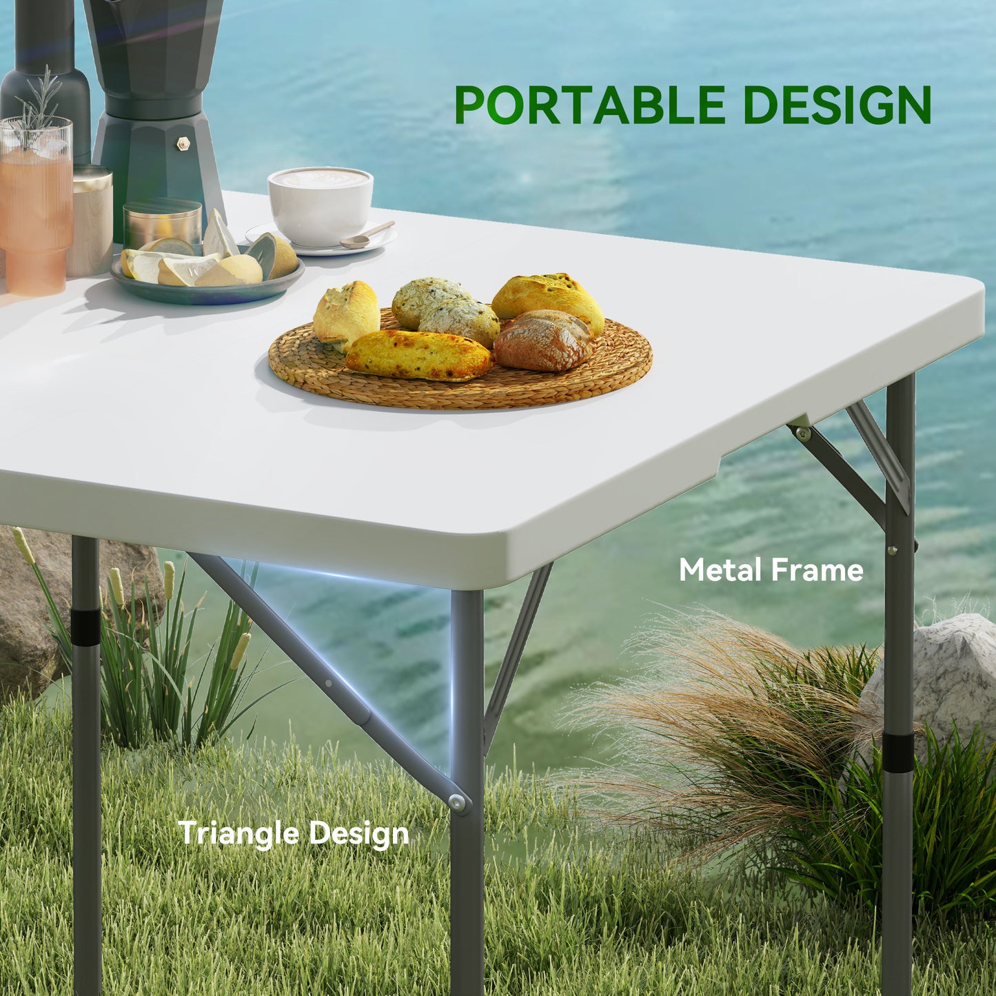34/74cm Folding Camping Table, with Handle