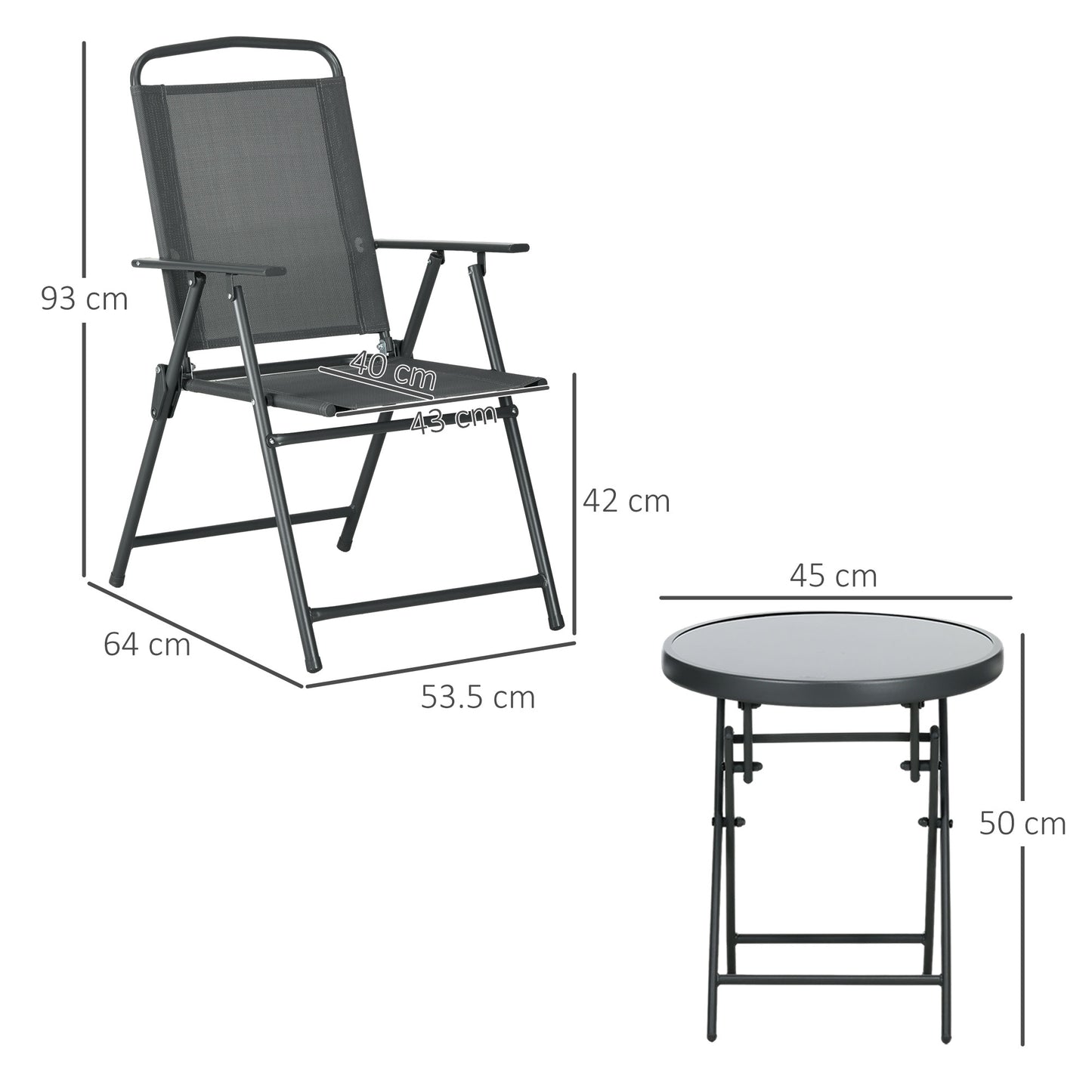 Three-Piece Garden Seat Set, with Glass-Top Table