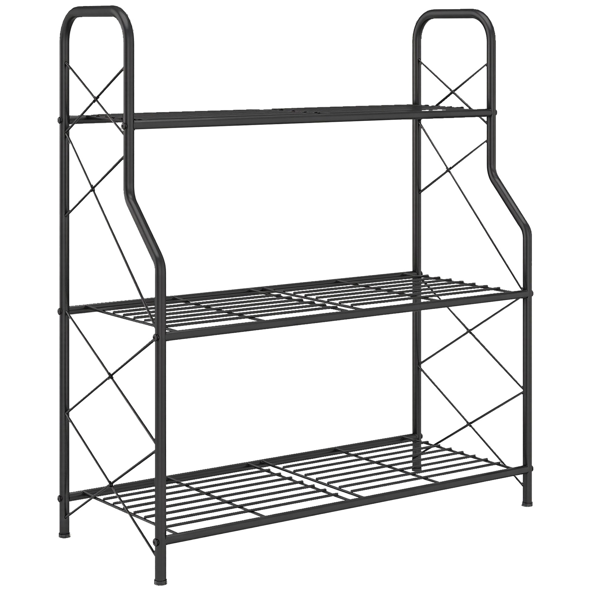 3-Tier Metal Plant Stand, Heavy Duty Ladder Shelf Potted Plants