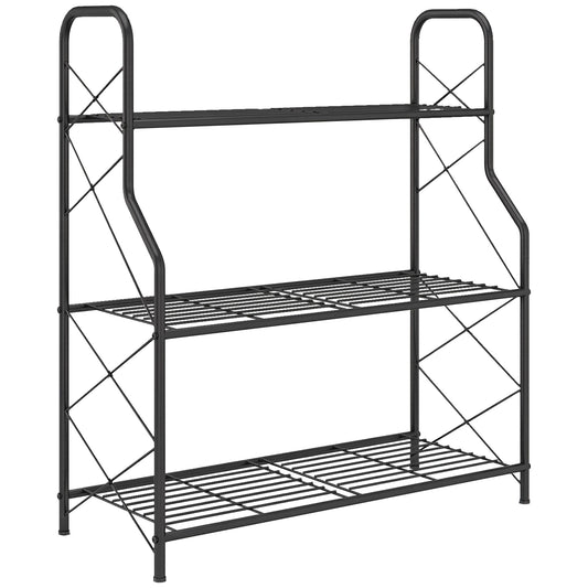 3-Tier Metal Plant Stand, Heavy Duty Ladder Shelf Potted Plants