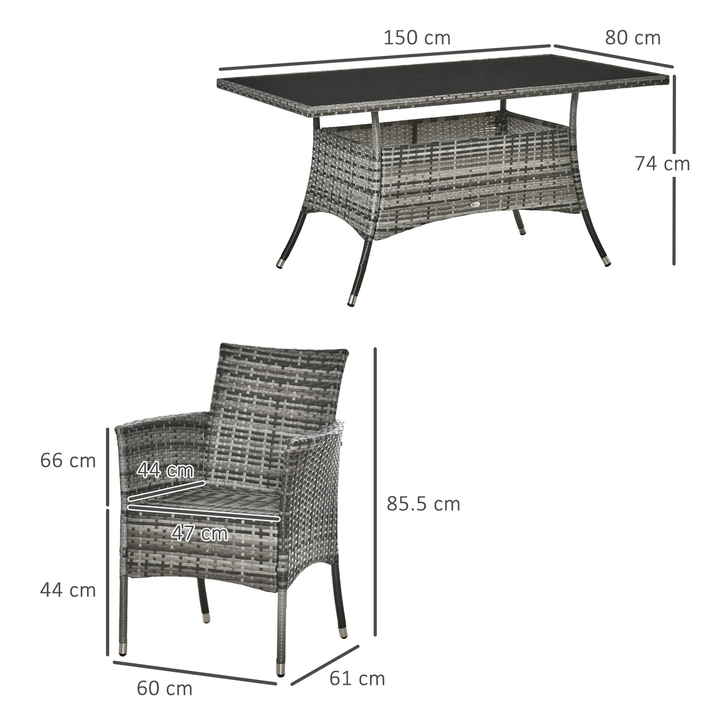 7-Piece Rattan Garden Furniture Set with Cushions