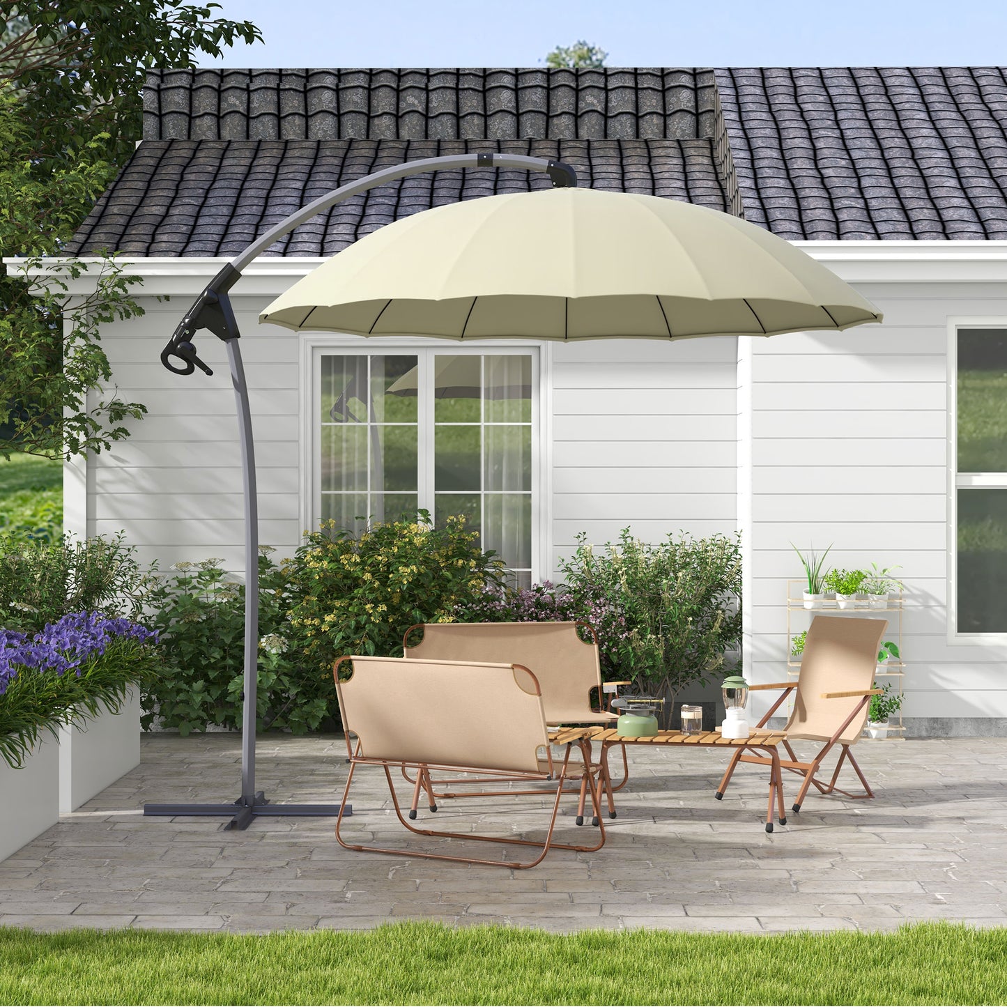 2.7m Cantilever Parasol, with Cross Base