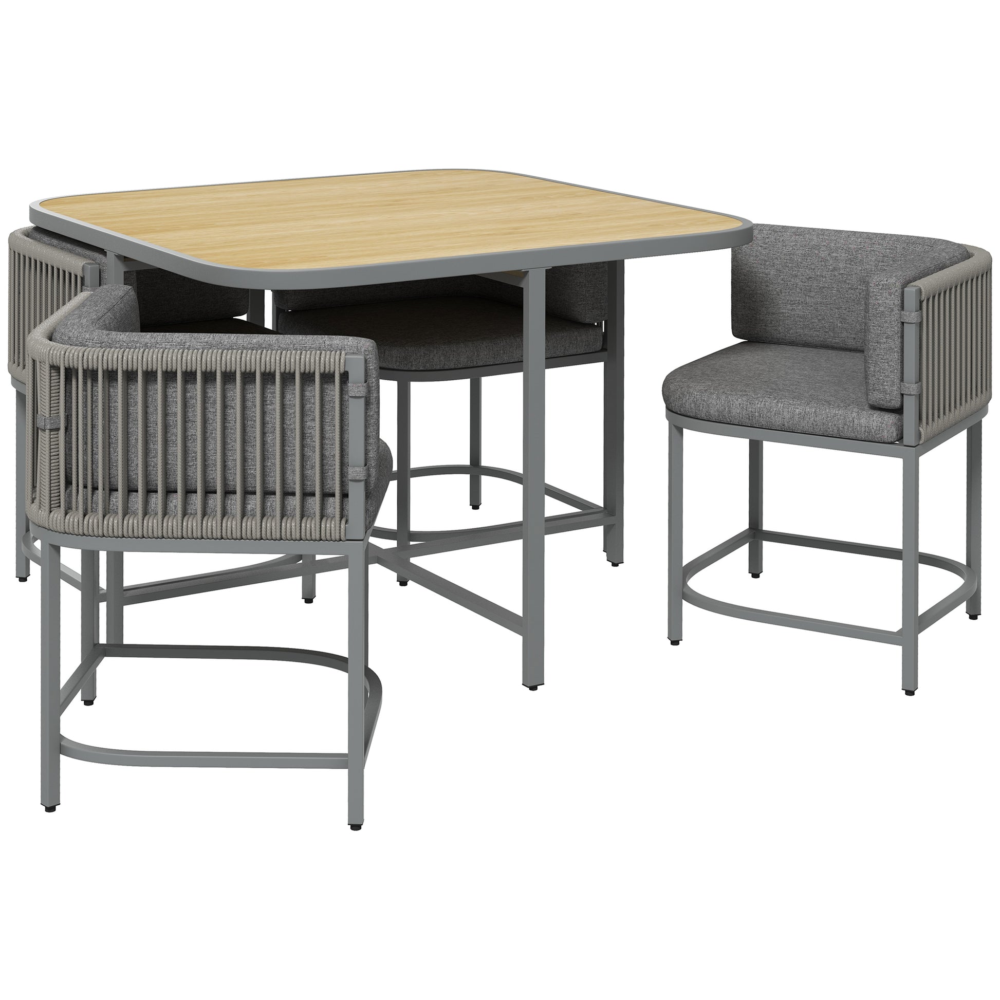 4-Seater Rattan Cube Garden Furniture Set with Cushions