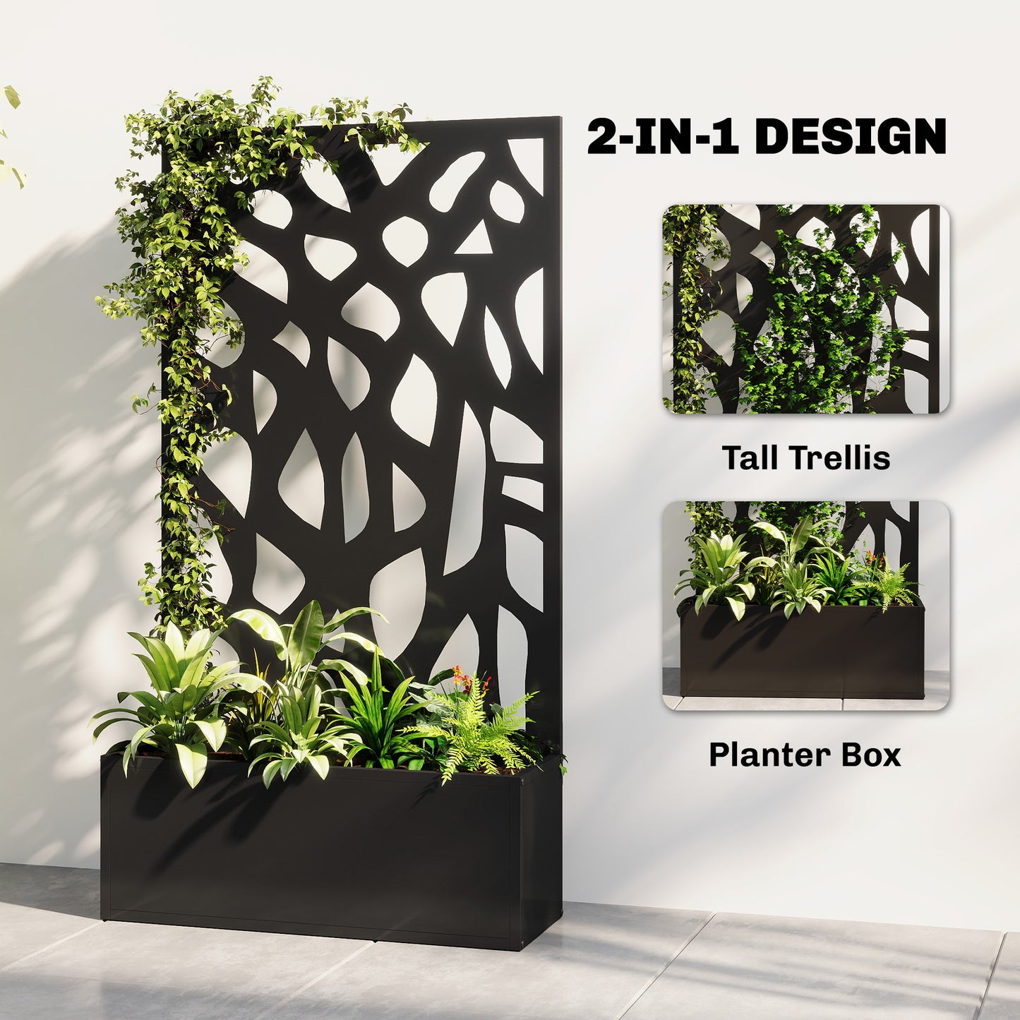 Metal Raised Garden Bed with Trellis