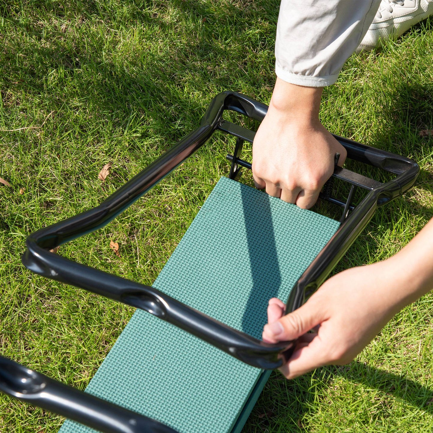 2 In 1 Garden Kneeler Seat Kneeling Pad Support Bench Foldable Knee