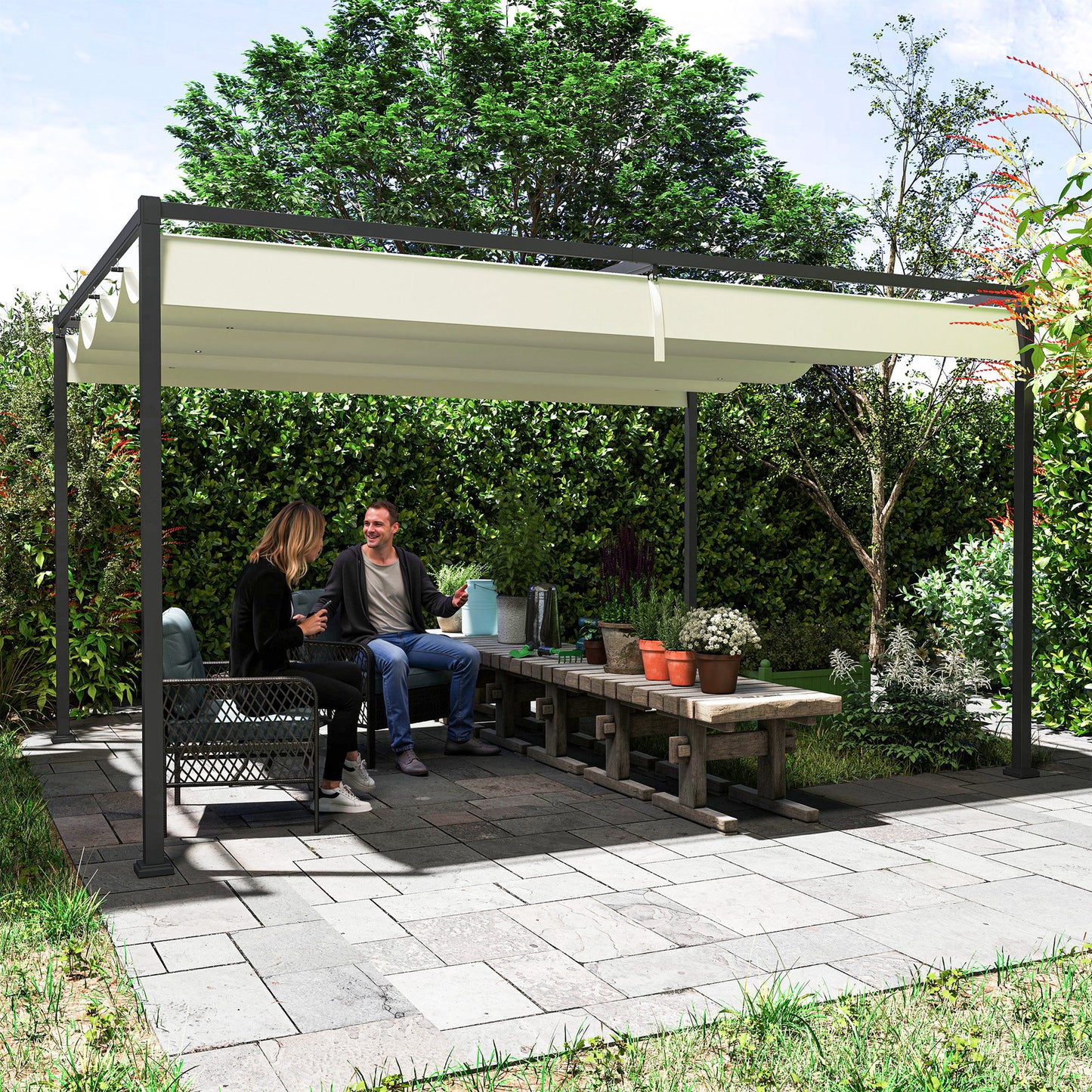 4 x 3(m) Metal Pergola with Retractable Roof