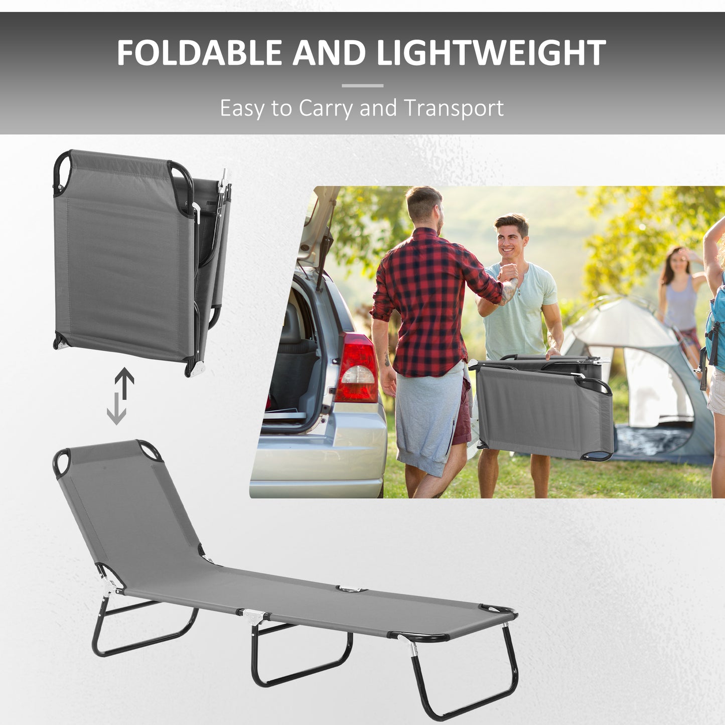 Foldable Sun Lounger with 5-Position Adjustable Backrest (1)